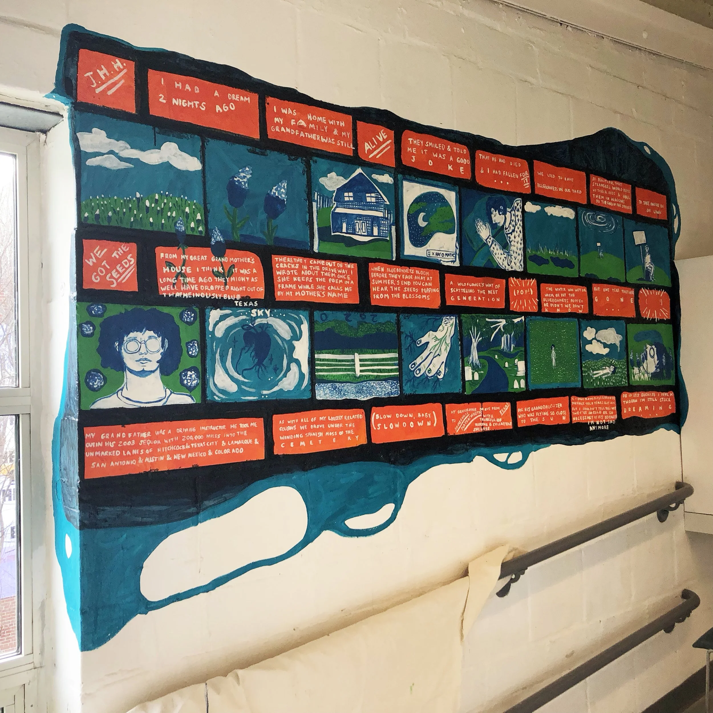 JHH mural, approx. 4.5' x 10', acrylic