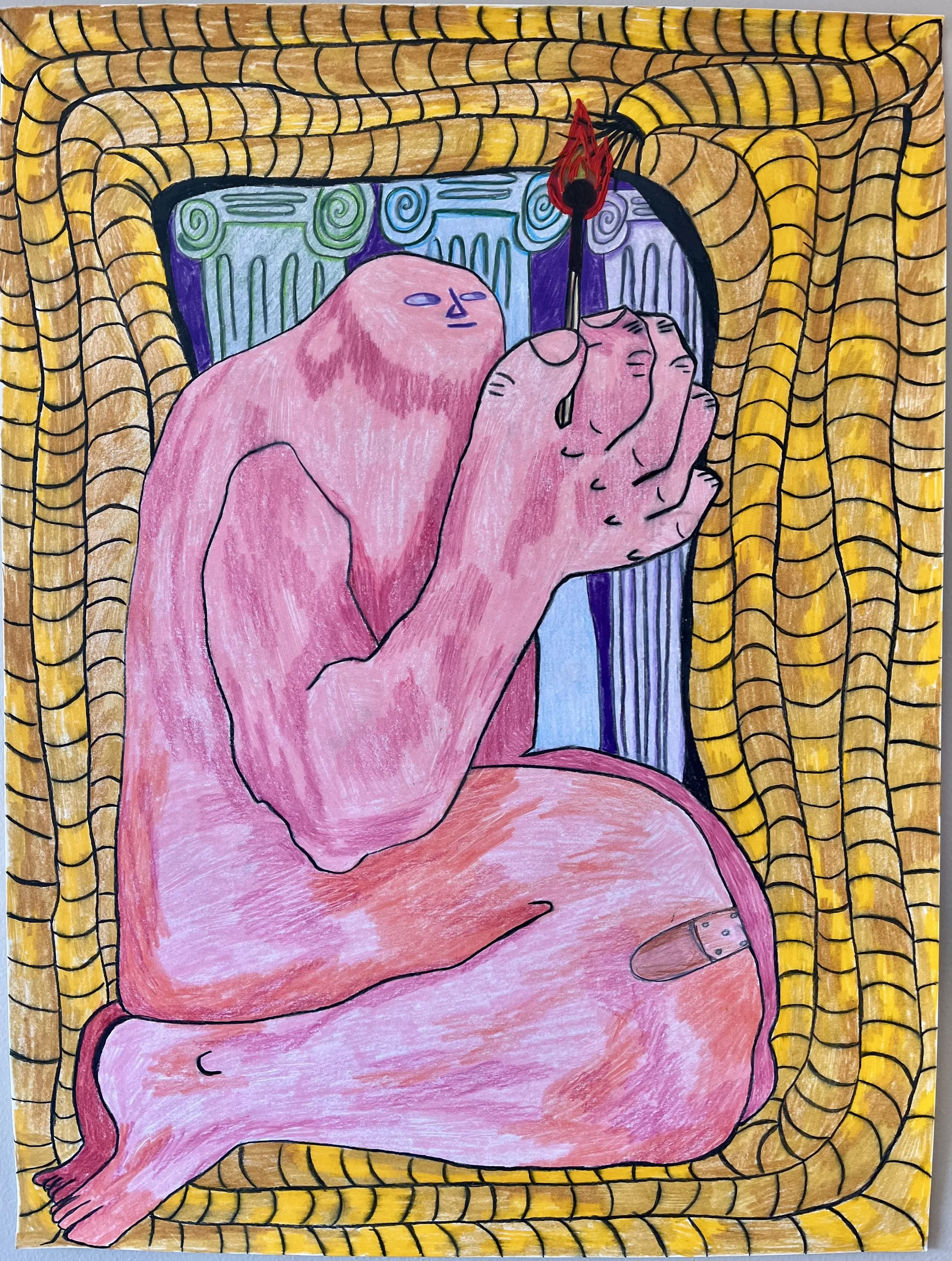 Rumination, 18" x 24", colored pencil on paper