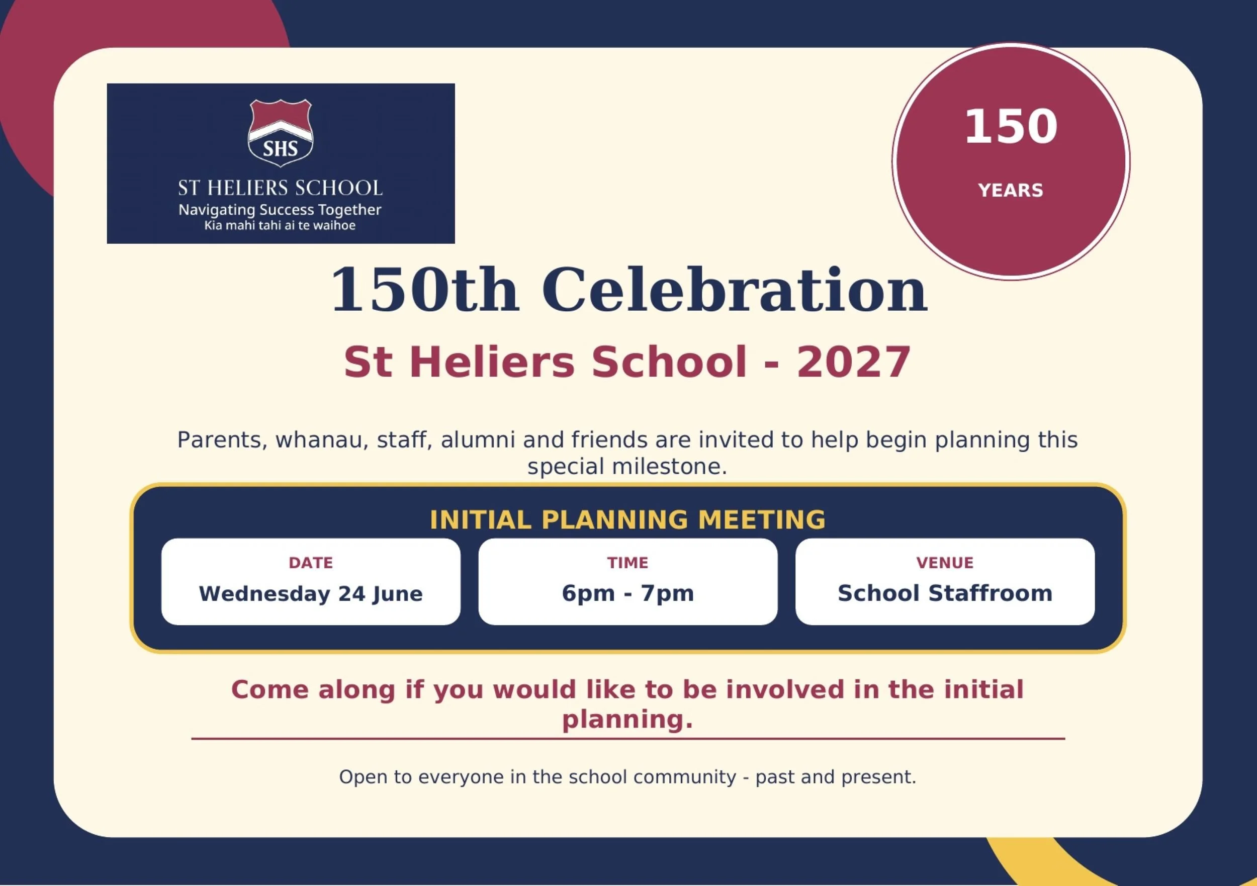 150th Celebration - Initial Meeting 