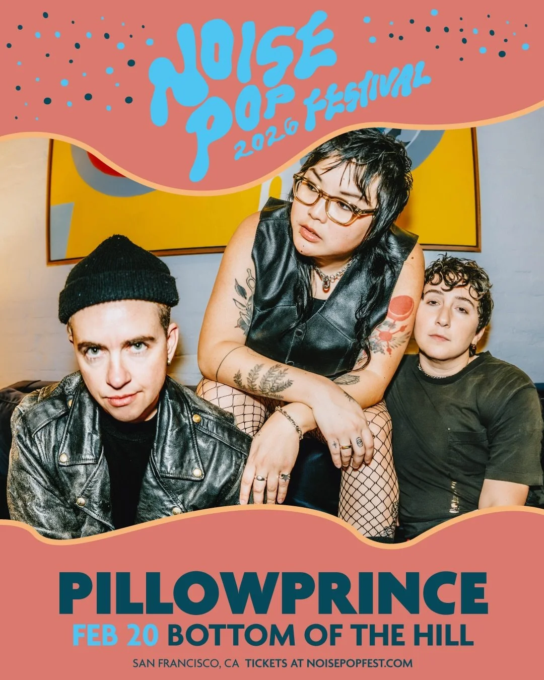 excited to be playing the iconic @noisepop Fest on Feb 20th at one of our all time fave venues ~ @bottomofthehillsf 

Joining the lovely @thehuddog &amp; @dogeyesforever ❤️&zwj;🔥

plenty of dog to go around 🐶 🐶 🐶 

tix in bio. see u there!! 

#no
