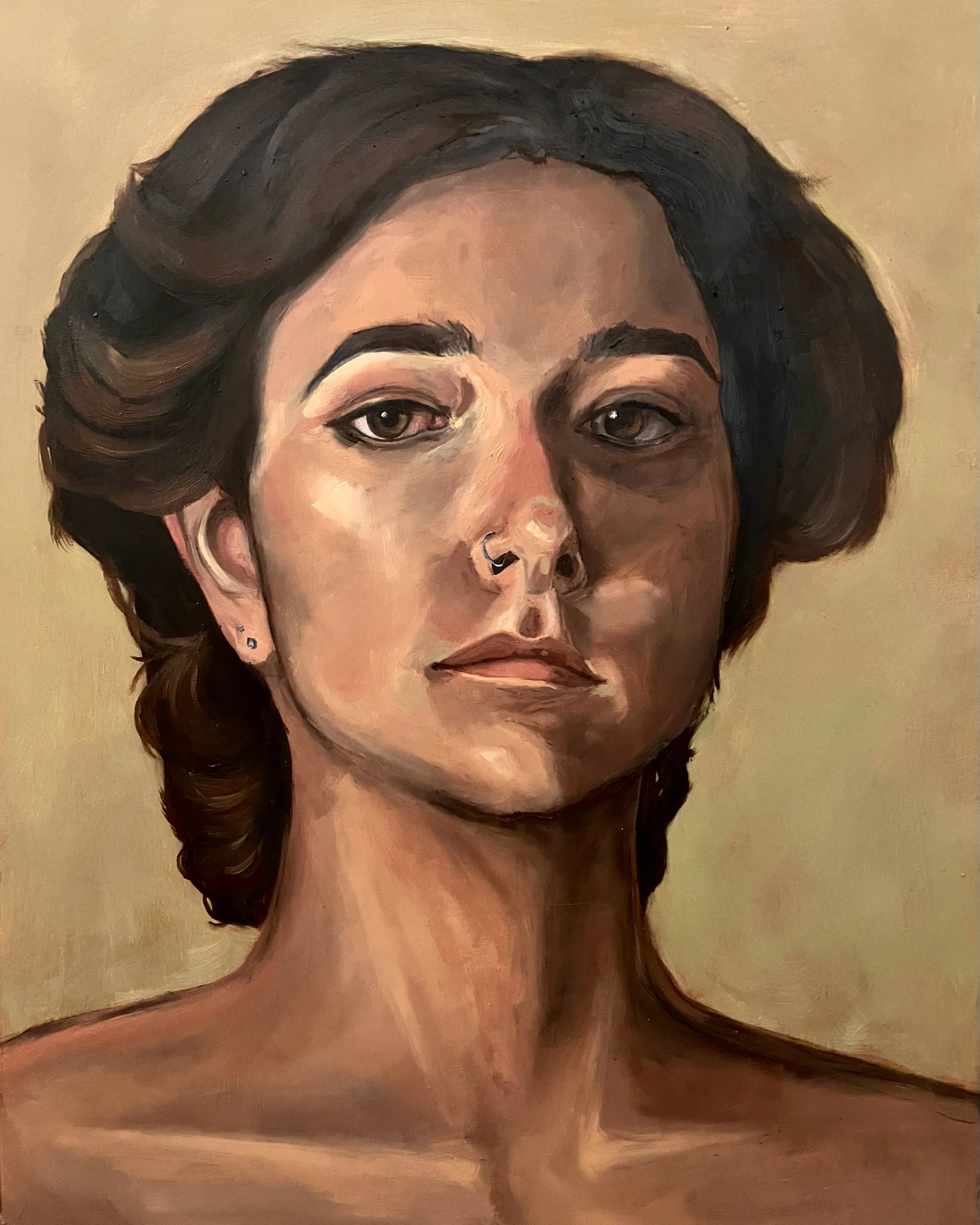 "self portrait" oil on panel (18x24 in)