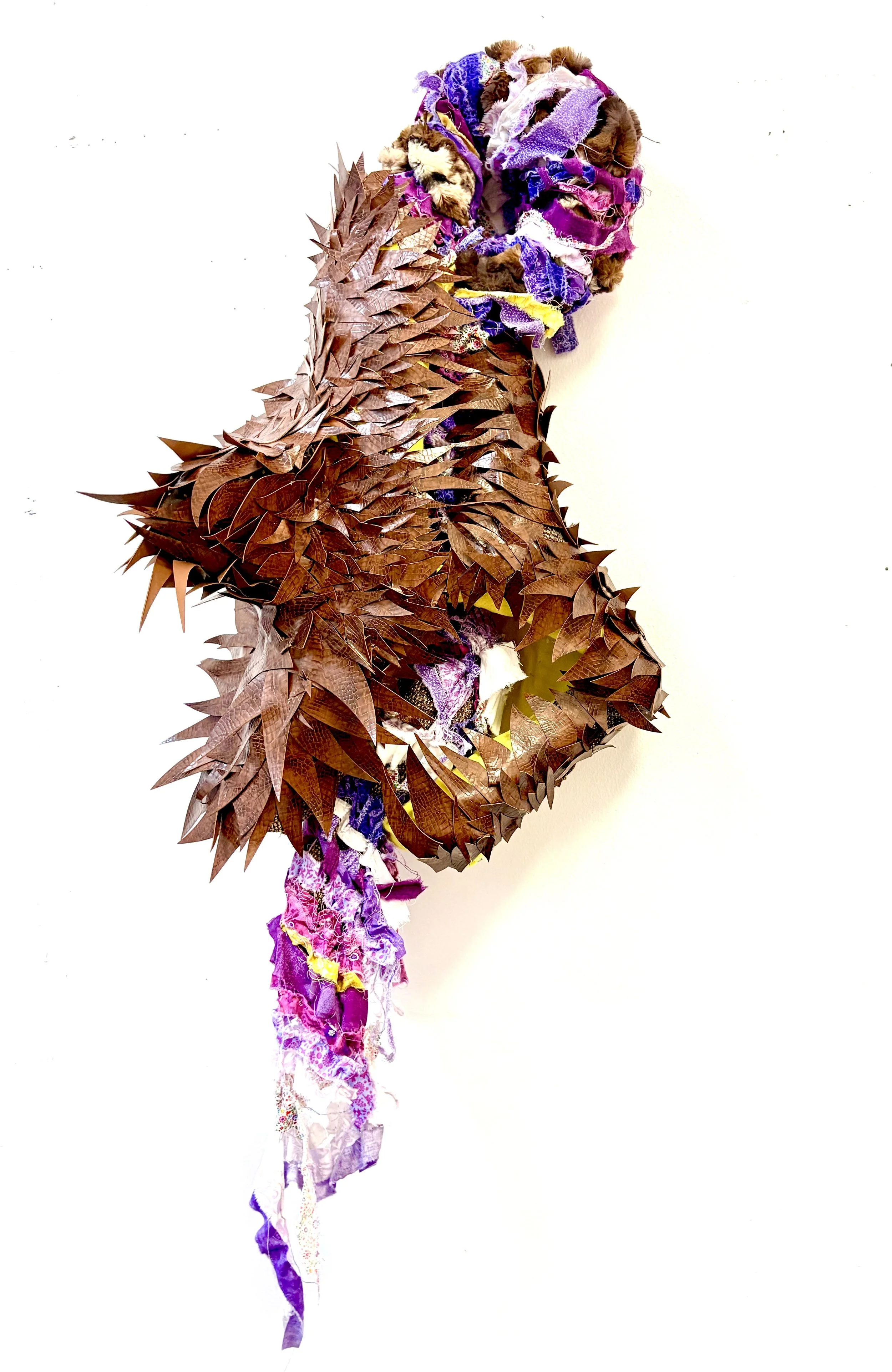 Stuff, you don't know, 18x46x13 in., vinyl, faux fur, cotton, lace, felt, wire, thread, 2026