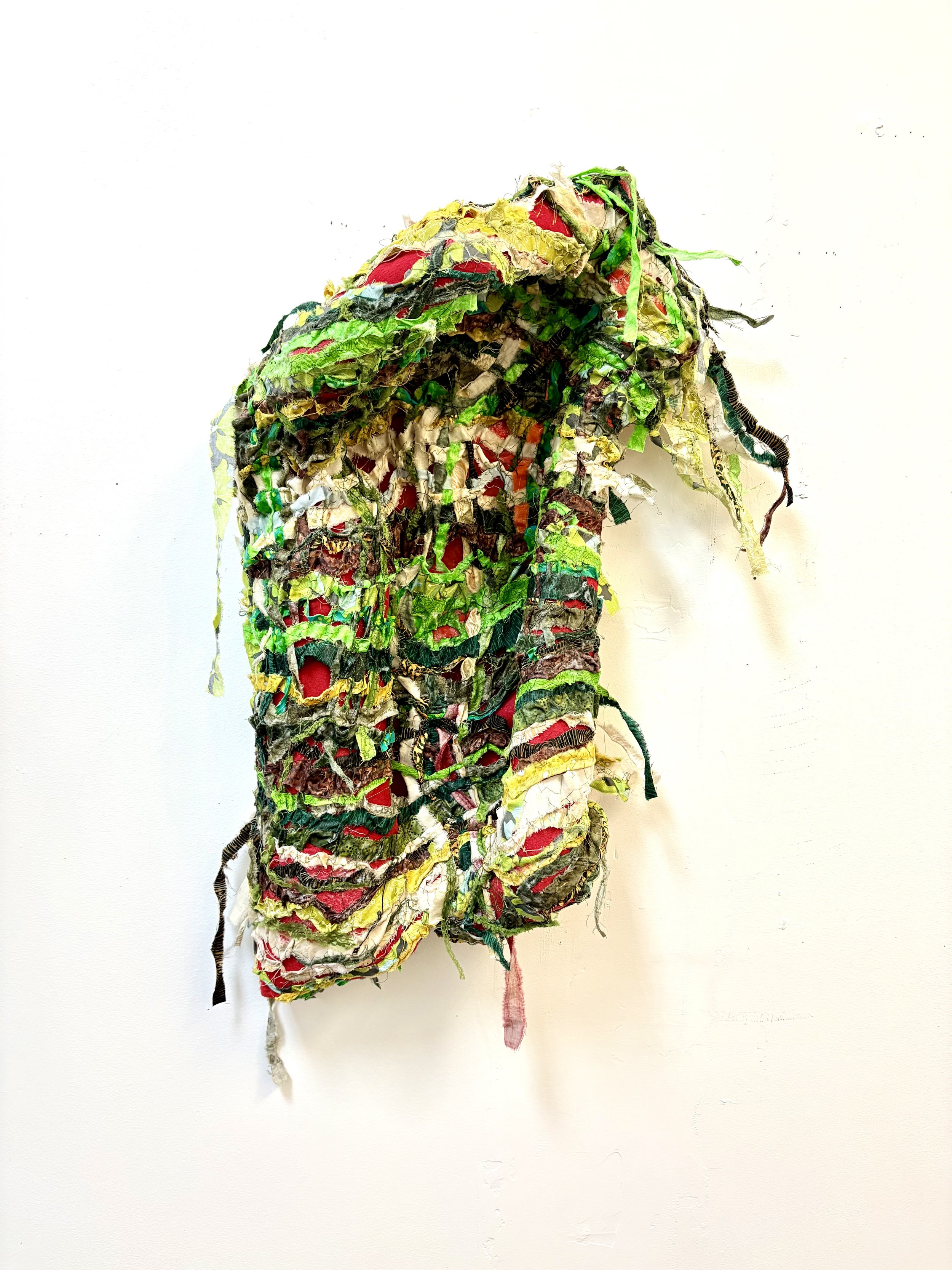 Ameliorate, 32x36x14 in., felt, cotton, lace, wire, thread, 2025