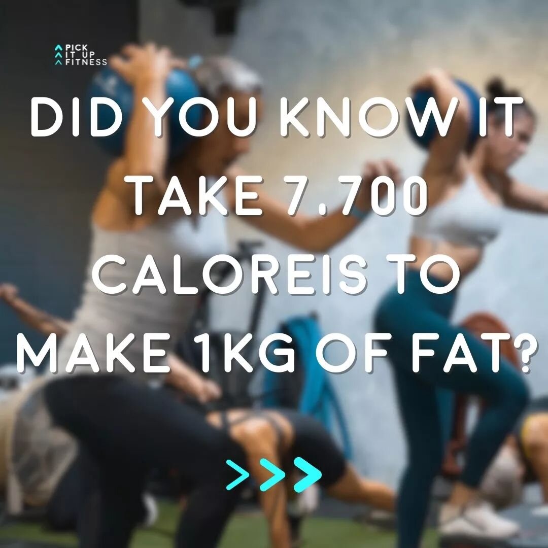 Did you know! It takes 7700 calories to make 1kg of body fat? That&rsquo;s like 3-4 times the average person's daily intake or like 16 snickers bars or 50 beers or like 11 bags of lollies&hellip;&hellip;you get the jist right?

What we're trying to s