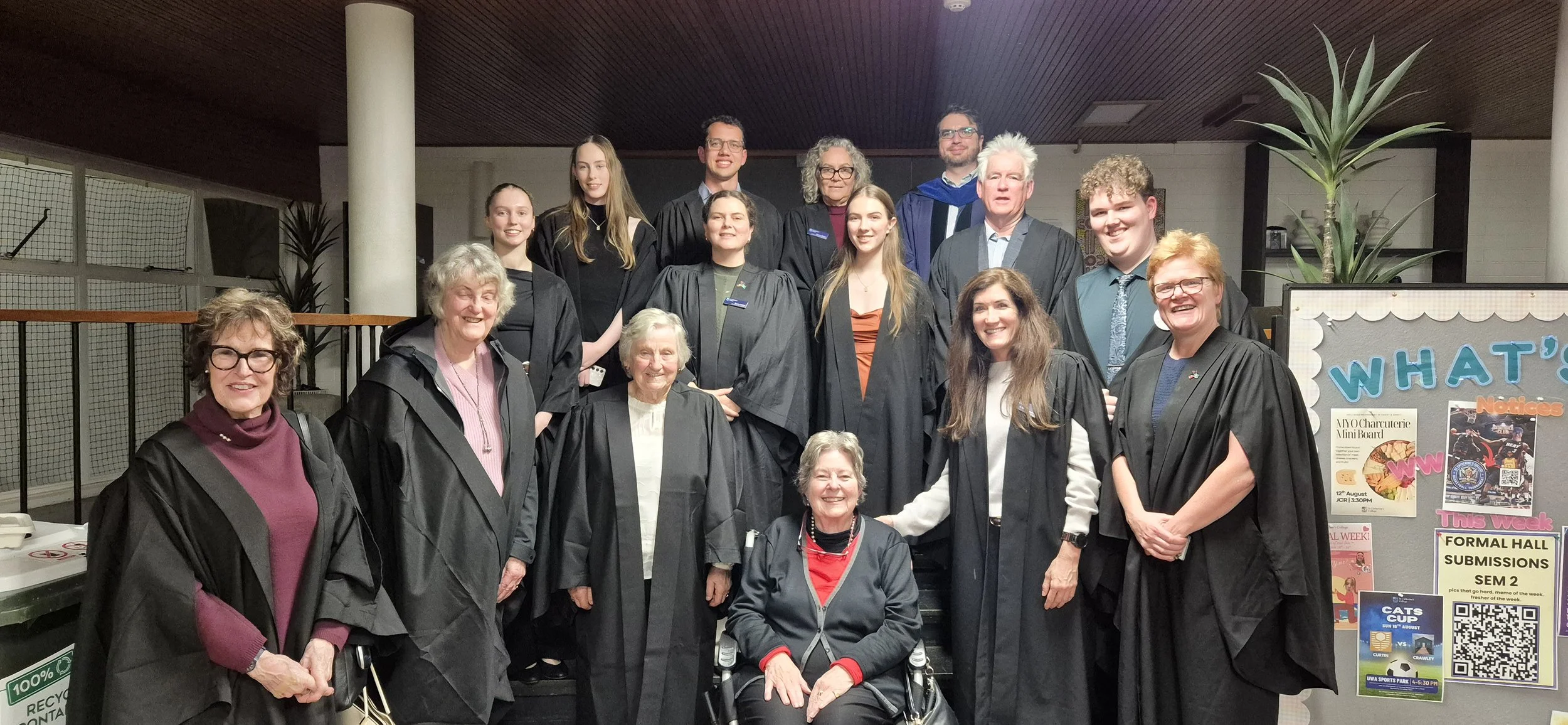 Representatives from Graduate Women Western Australia, High Table guests and College leadership with Dr Susan (Sue) Boyd AM following the Firsts & Futures Formal Hall.