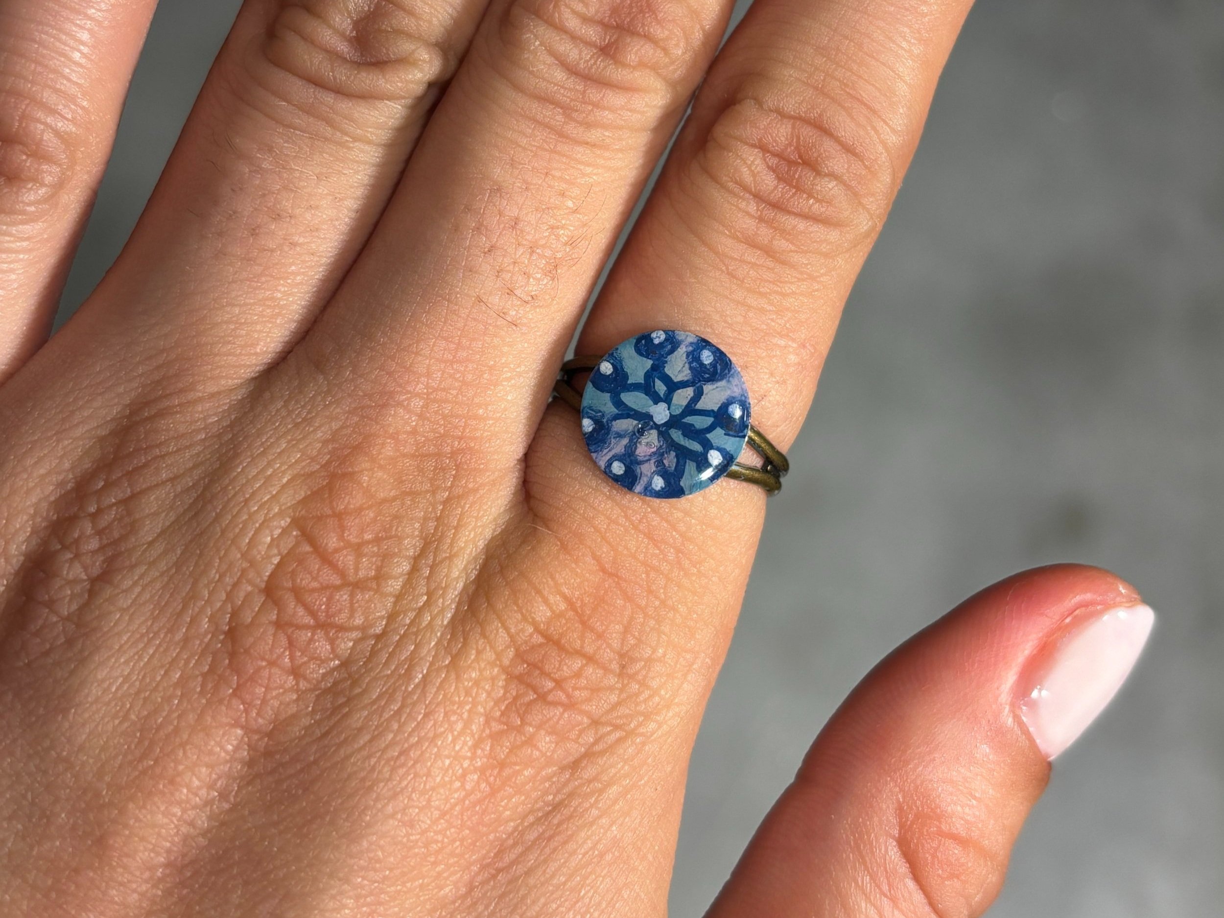 Hand Painted Ring - Blue