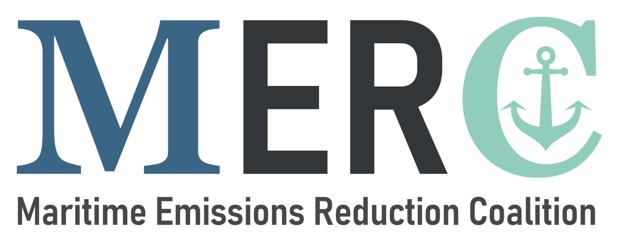 Logo of the Maritime Emissions Reduction Coalition featuring the acronym M.E.R.C., with a stylized anchor inside a circular shape, and the full name underneath.
