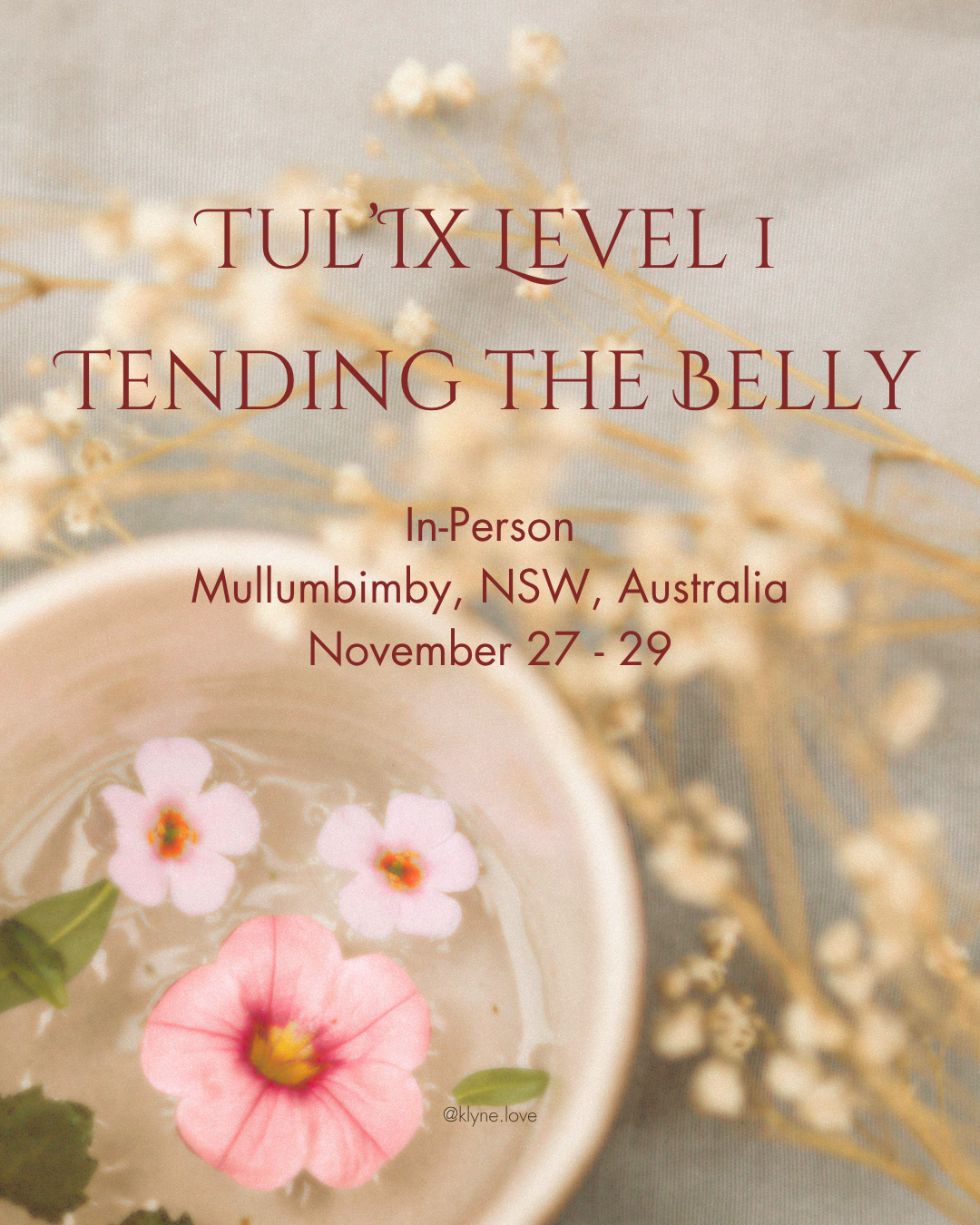 Tul'ix Level 1 - Tending the Belly November 2026 (In-Person)