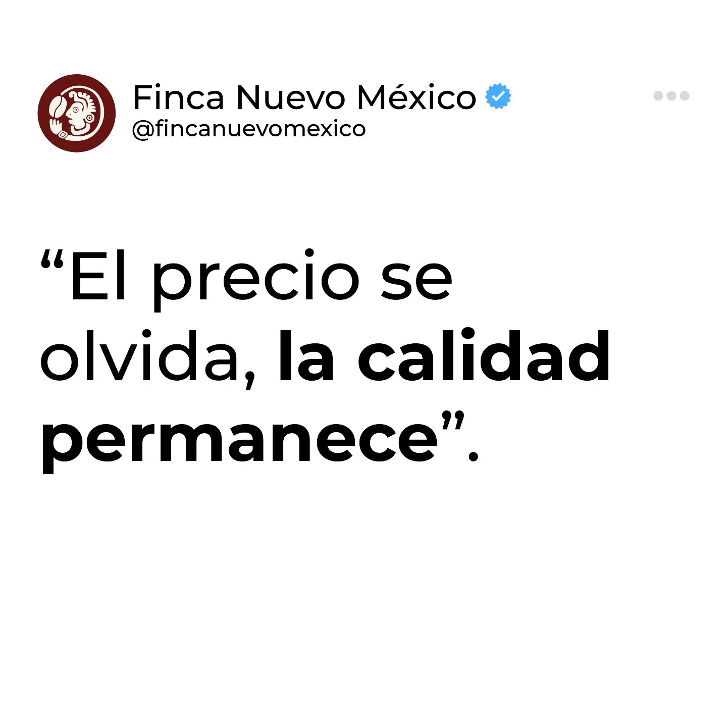 El precio se puede llegar a olvidar, pero la calidad se queda con quien la vive ☕🙌