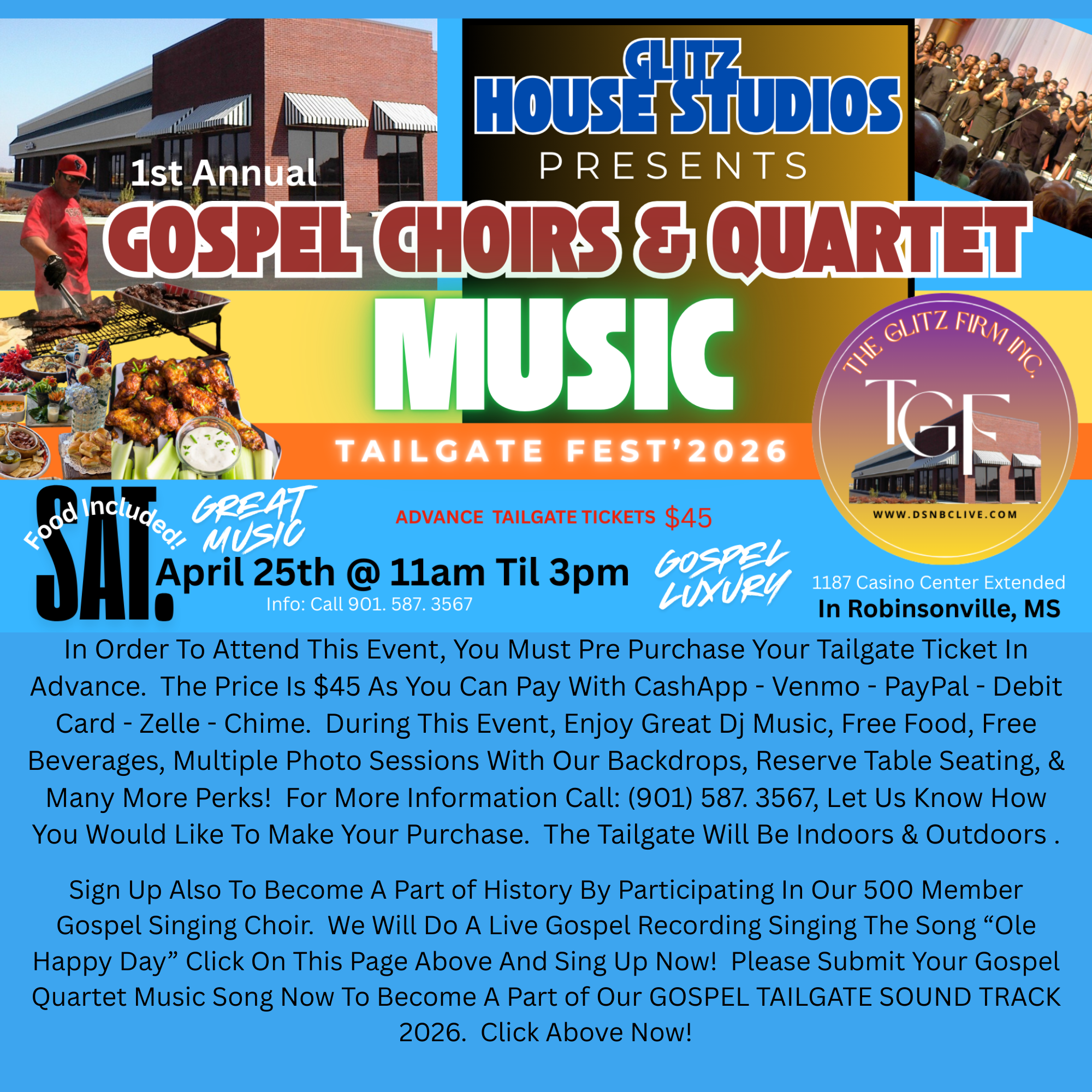 Week #1 The Gospel Choirs & Quartet Group Music Tailgate Fest 2026