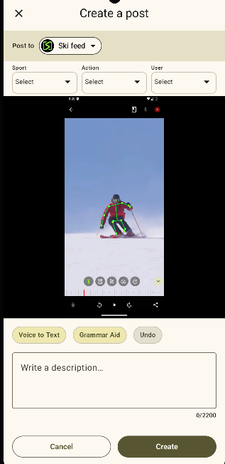 Recording spoken feedback, transcribed to text