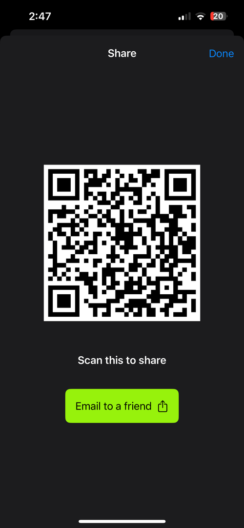 QR code invite