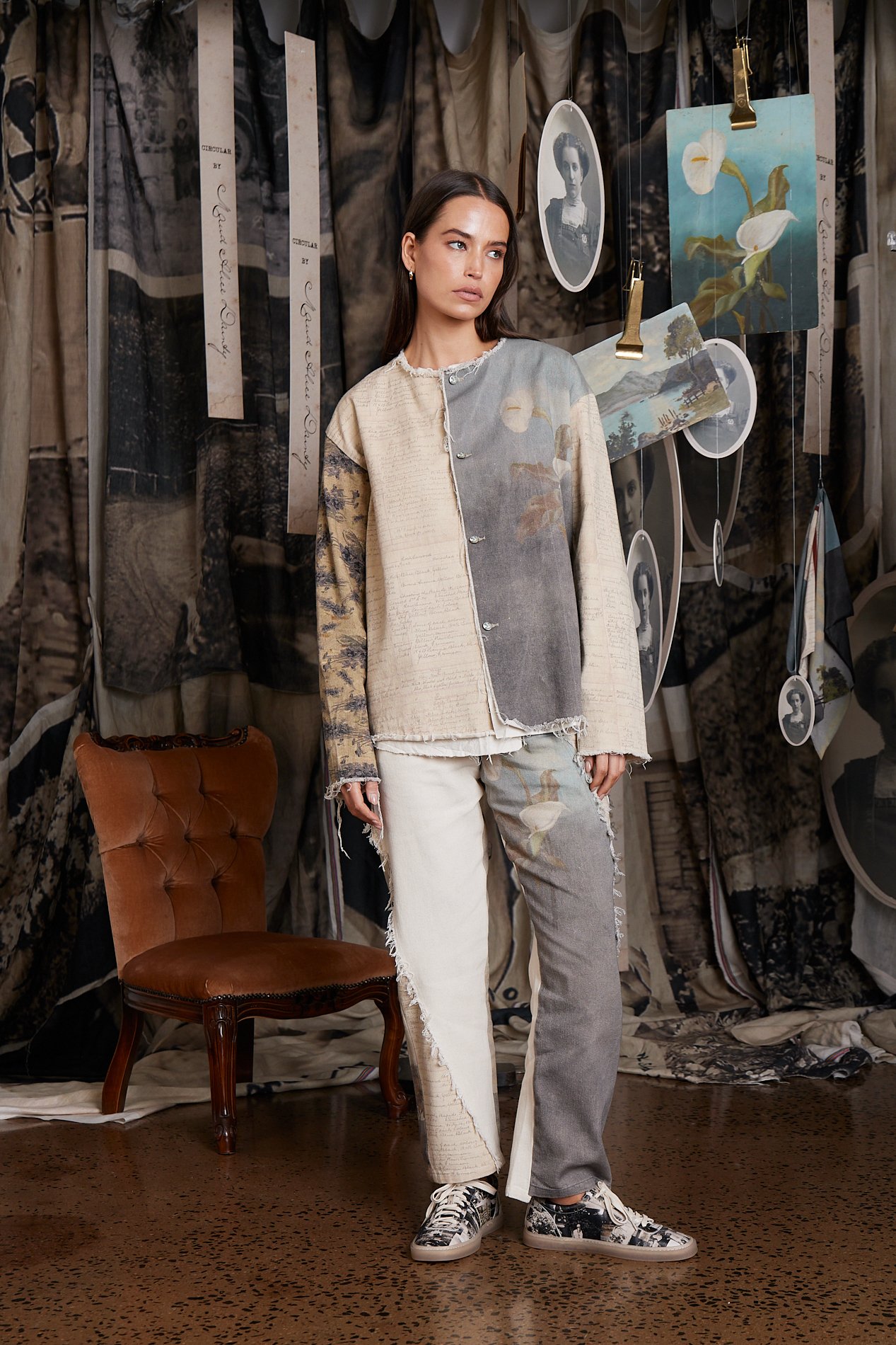 CIR0047 ARTWORKS REVERSABLE JACKET, CIR0009 ARTWORKS JEANS, CIR0004 PRINTED LEATHER SNEAKER