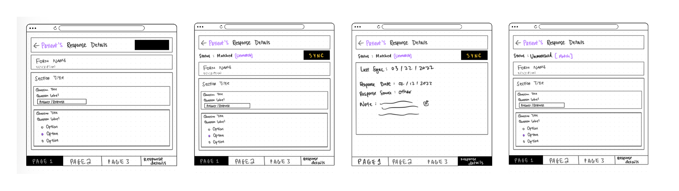 Early sketches for the form builder.