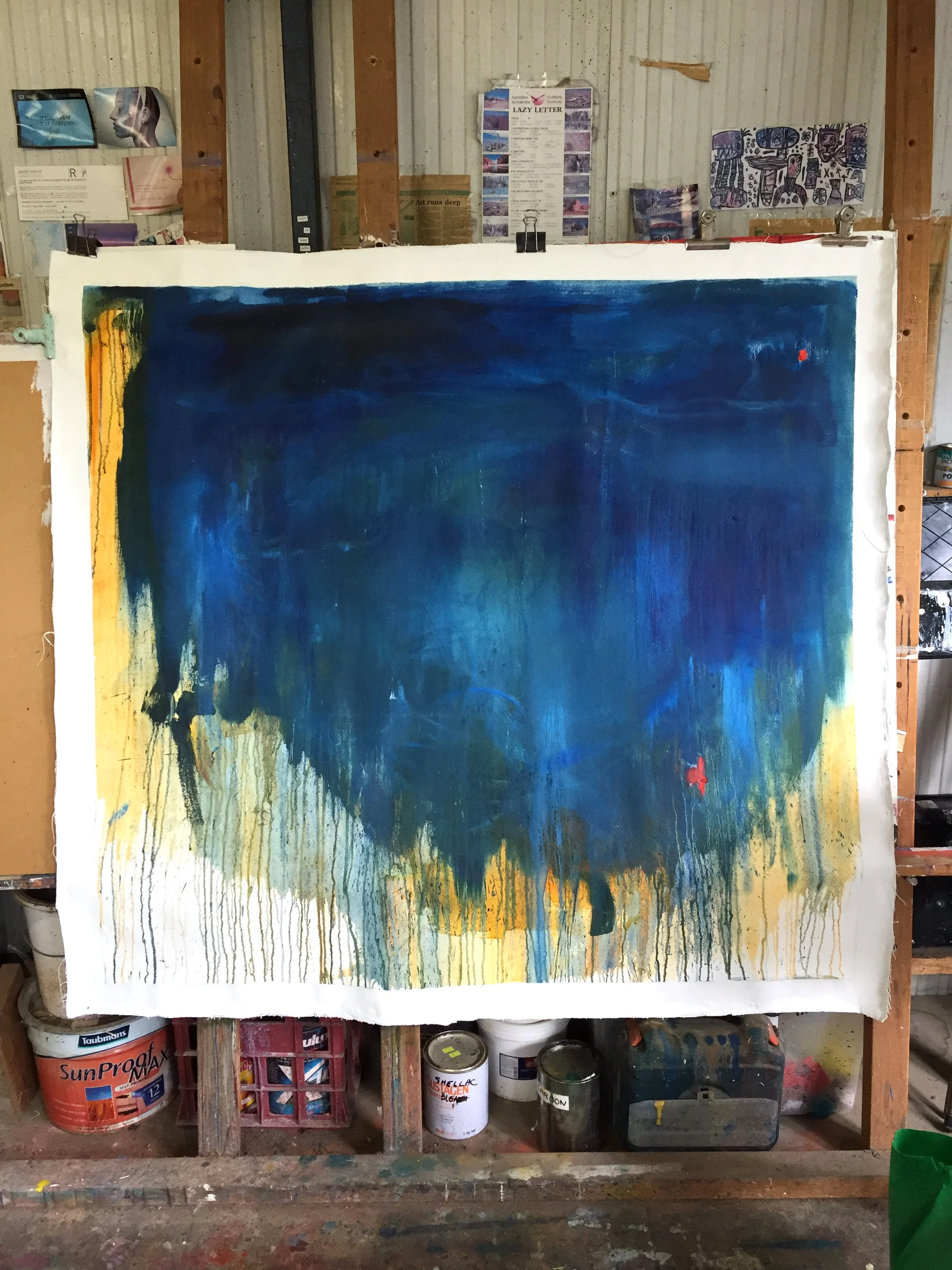 Jenny Davis_Edges __Oil paint on primed un-stretched canvas_124x124cm studio .jpg