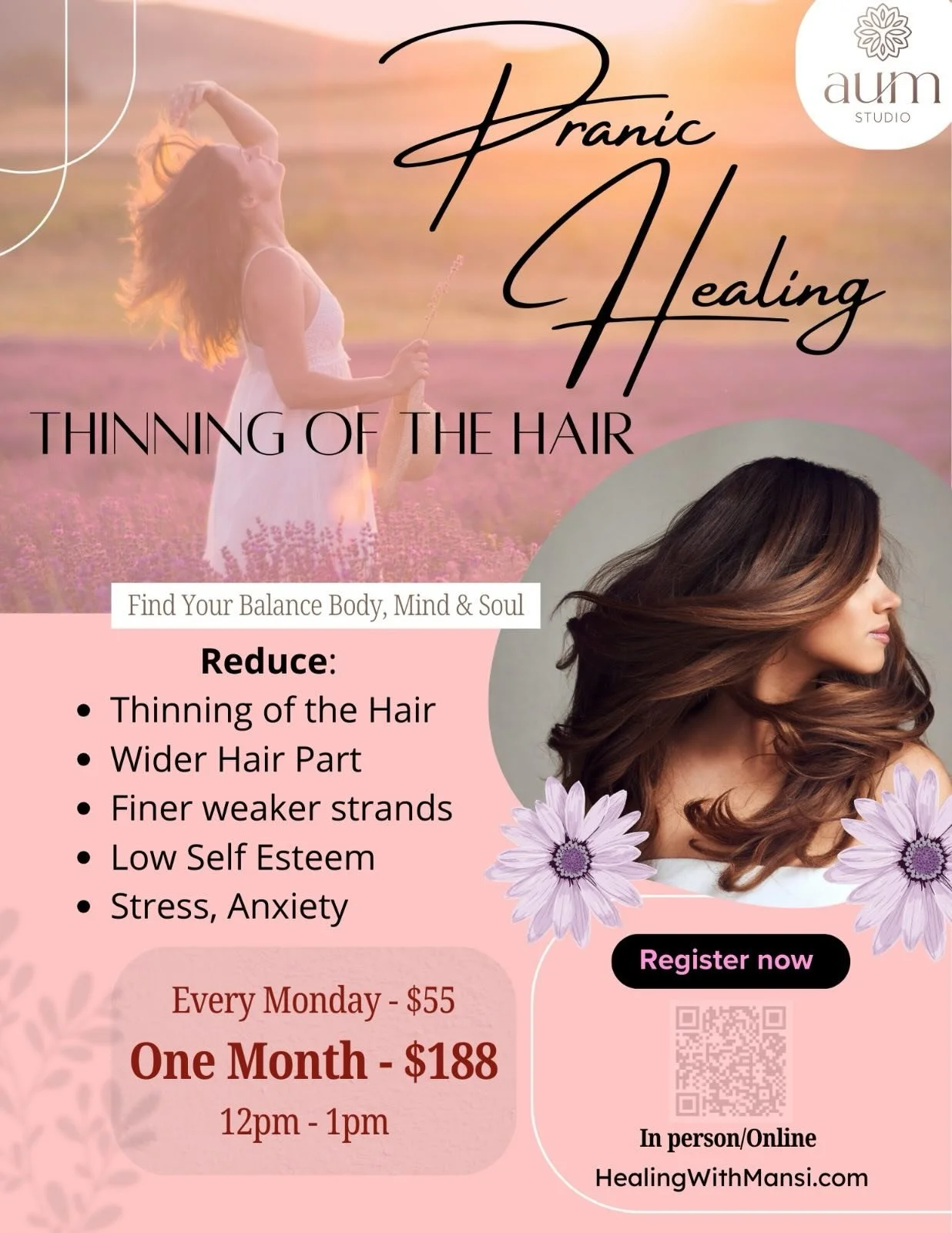 Healing series starting on Feb 16th with 2 time slots: 
12-1pm &amp; 7:30pm-8:30pm 
Register: HealingWithMansi.com/events 

Have questions? - contact me! 💕

🌿 Why Does Hair Thinning Happen?

Hair thinning is more common than we talk about. It can s