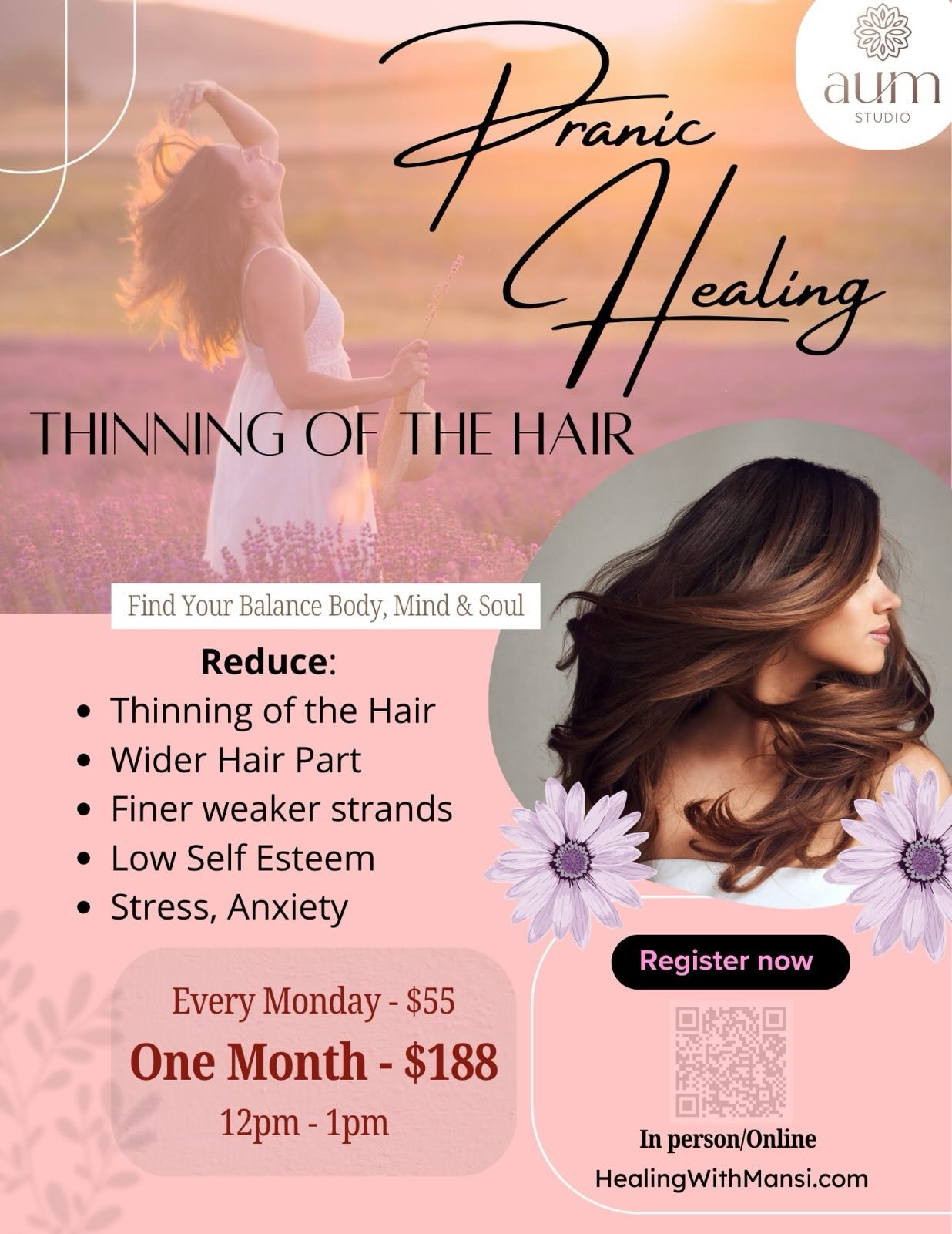 Healing series starting on Feb 16th with 2 time slots: 
12-1pm &amp; 7:30pm-8:30pm 
Register: HealingWithMansi.com/events 

Have questions? - contact me! 💕

🌿 Why Does Hair Thinning Happen?

Hair thinning is more common than we talk about. It can s