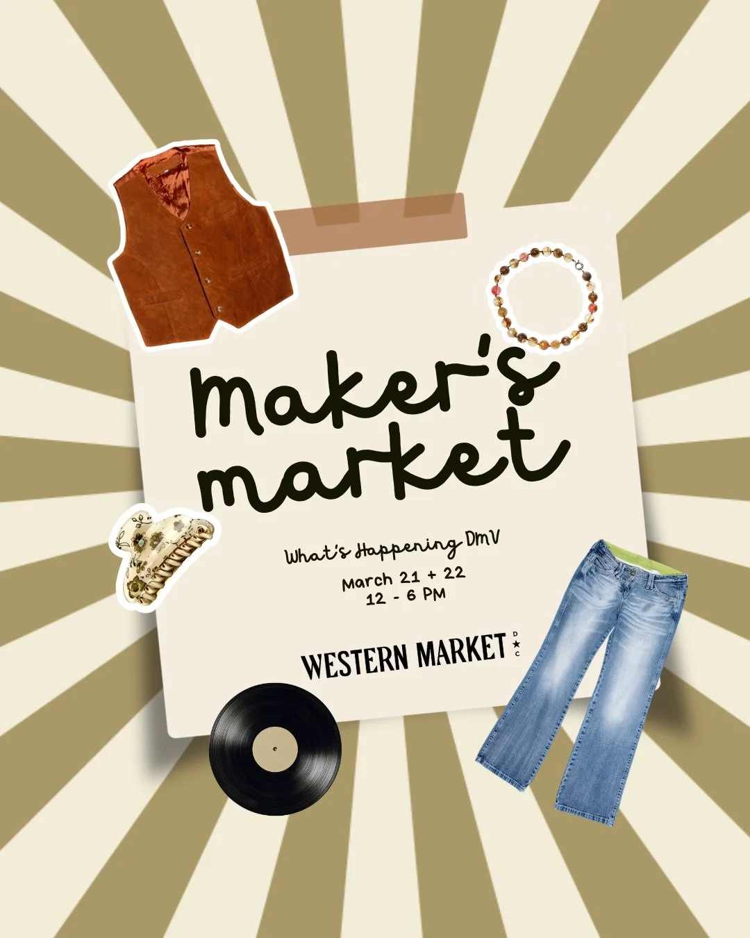 Your weekend plans just found you 👀
Makers Market is back at Western Market with @whatshappeningdmv 🛍️✨

📍 March 21 + 22
⏰ 12&ndash;6 PM

Shop local, sip something good, grab a bite, repeat.