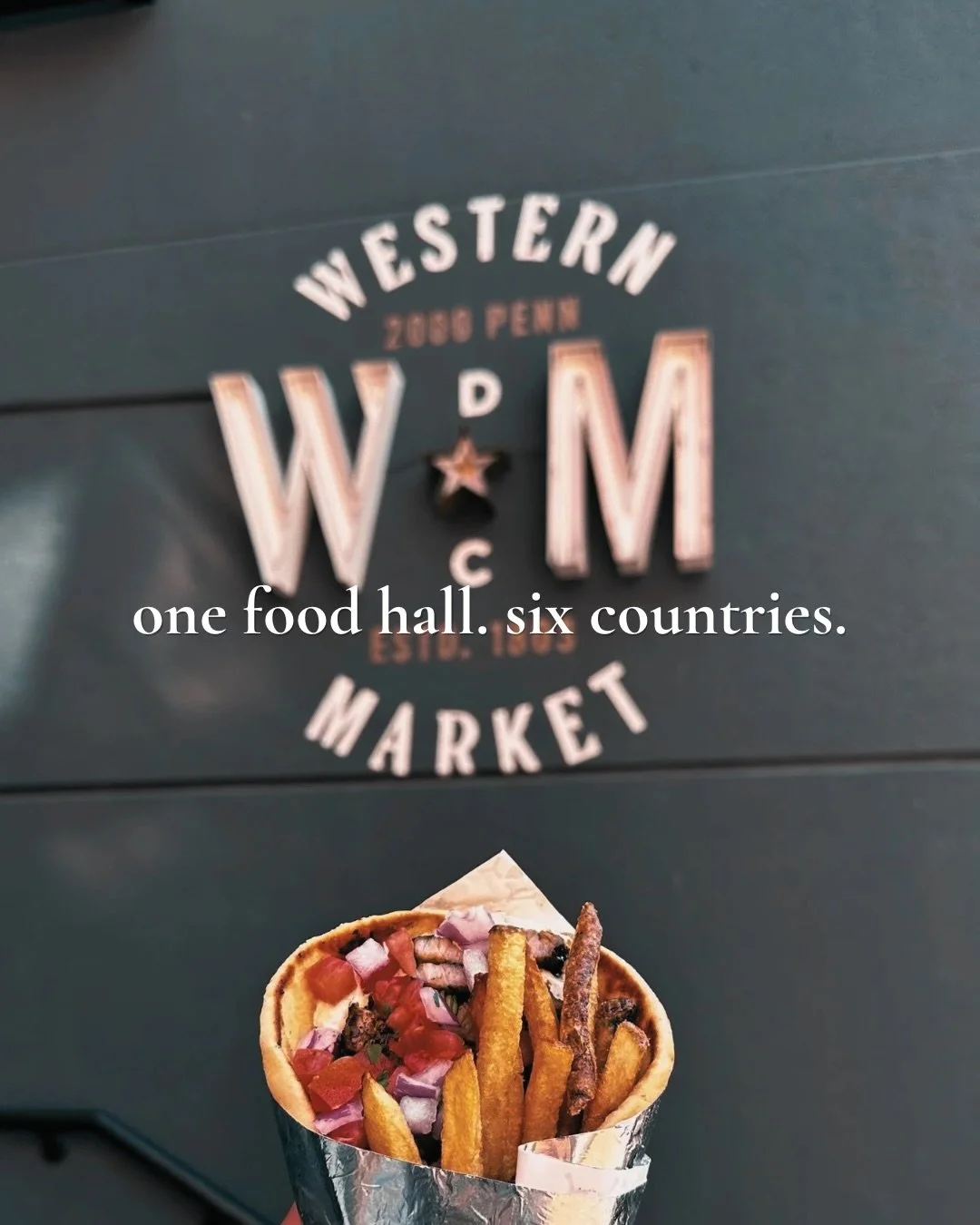 One food hall. One block in DC. Six countries. 🌍 
📍 Western Market in Foggy Bottom might be the most globally diverse meal you can have without a passport. Where are you visiting first?