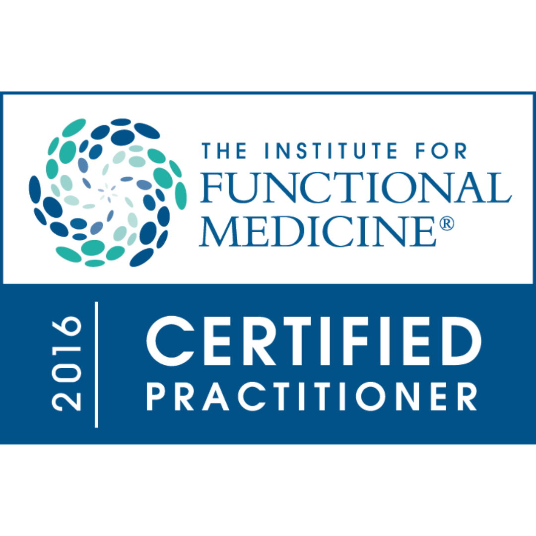 Badge showing Kristen Brown as a Certified Practitioner of the Institute for Functional Medicine