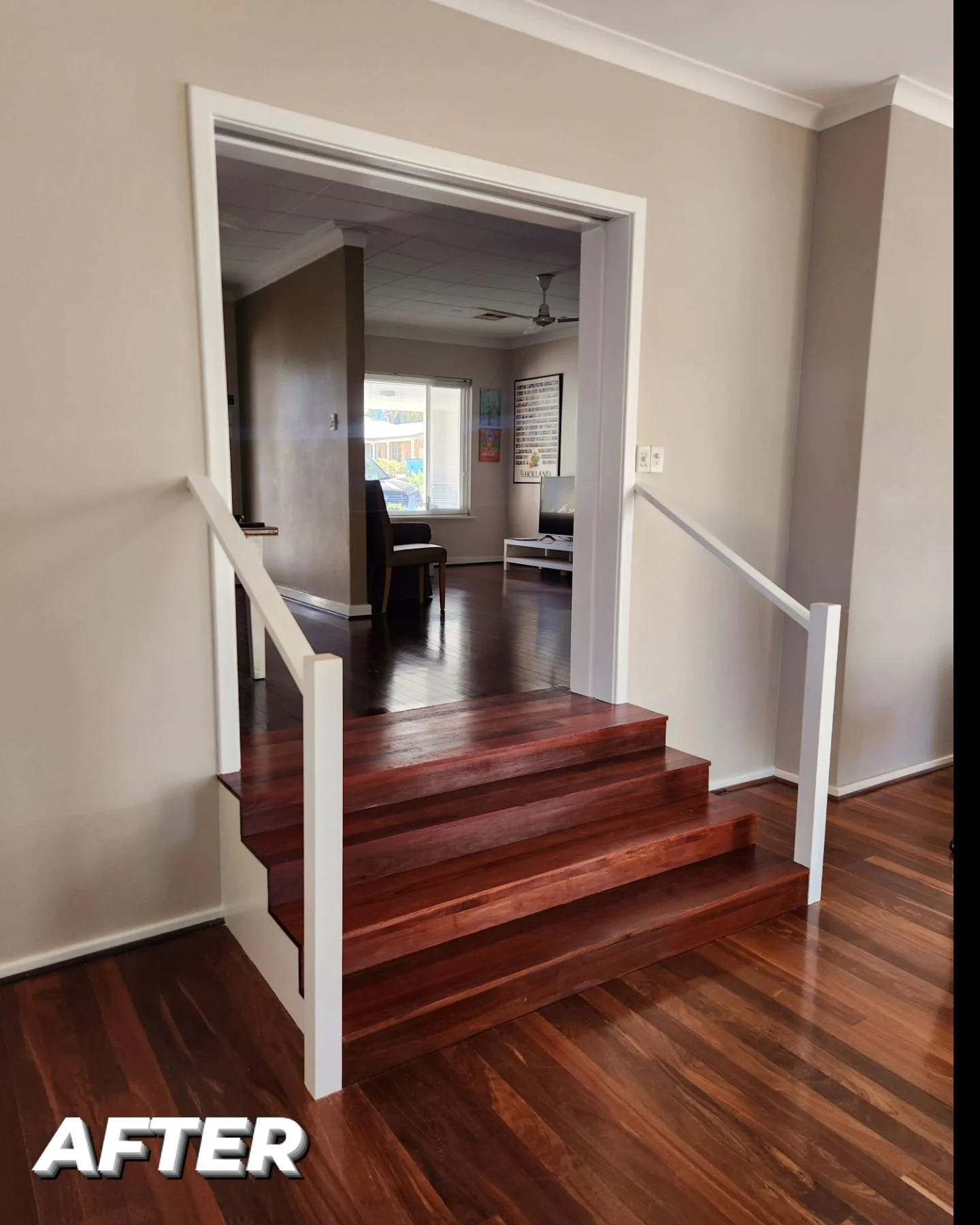 Who doesn't love a before and after photo?

Our project in Salter Point has transformed. 
With one small intervention between the two living spaces, we have created more comfortable connections.
 We are delighted with this doorway.

PS. Did you notic