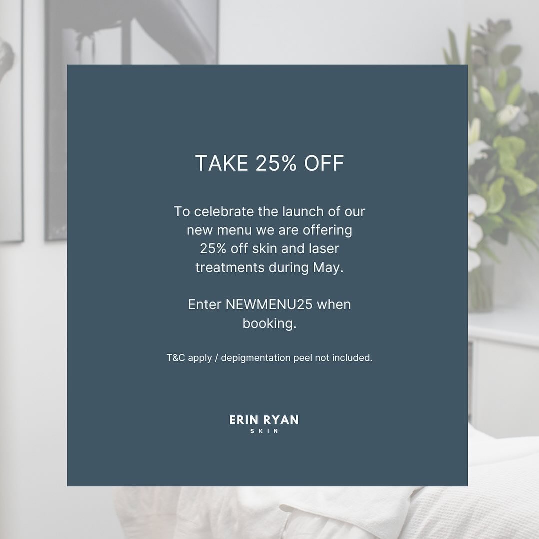 HOW TO GET YOUR BEST SKIN YET ❤️

Trial a new treatment or pick your fav and enjoy 25% off during May.

Book now as appointments are limited.

T&amp;Cs apply