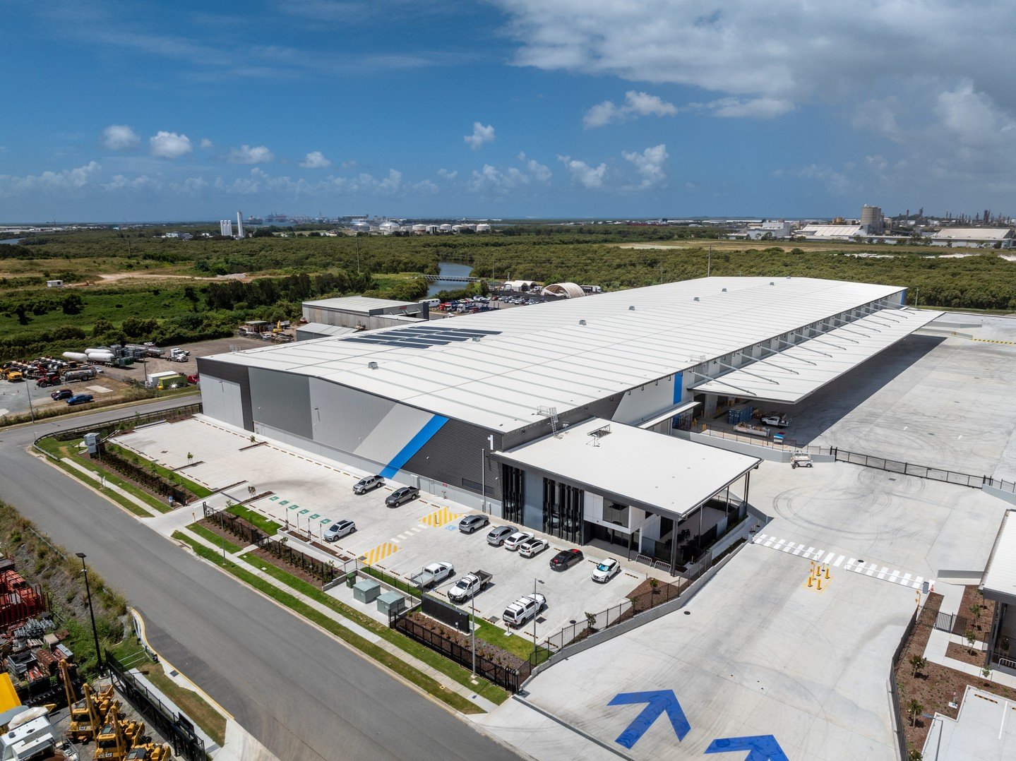 STEEL l We&rsquo;ve recently wrapped up our second project with Charter Hall in Pinkenba. 
 
This facility features 742 tonnes of fabricated steelwork and 365 tonnes of purlins, designed with tapered columns and rafters to support the structure effic