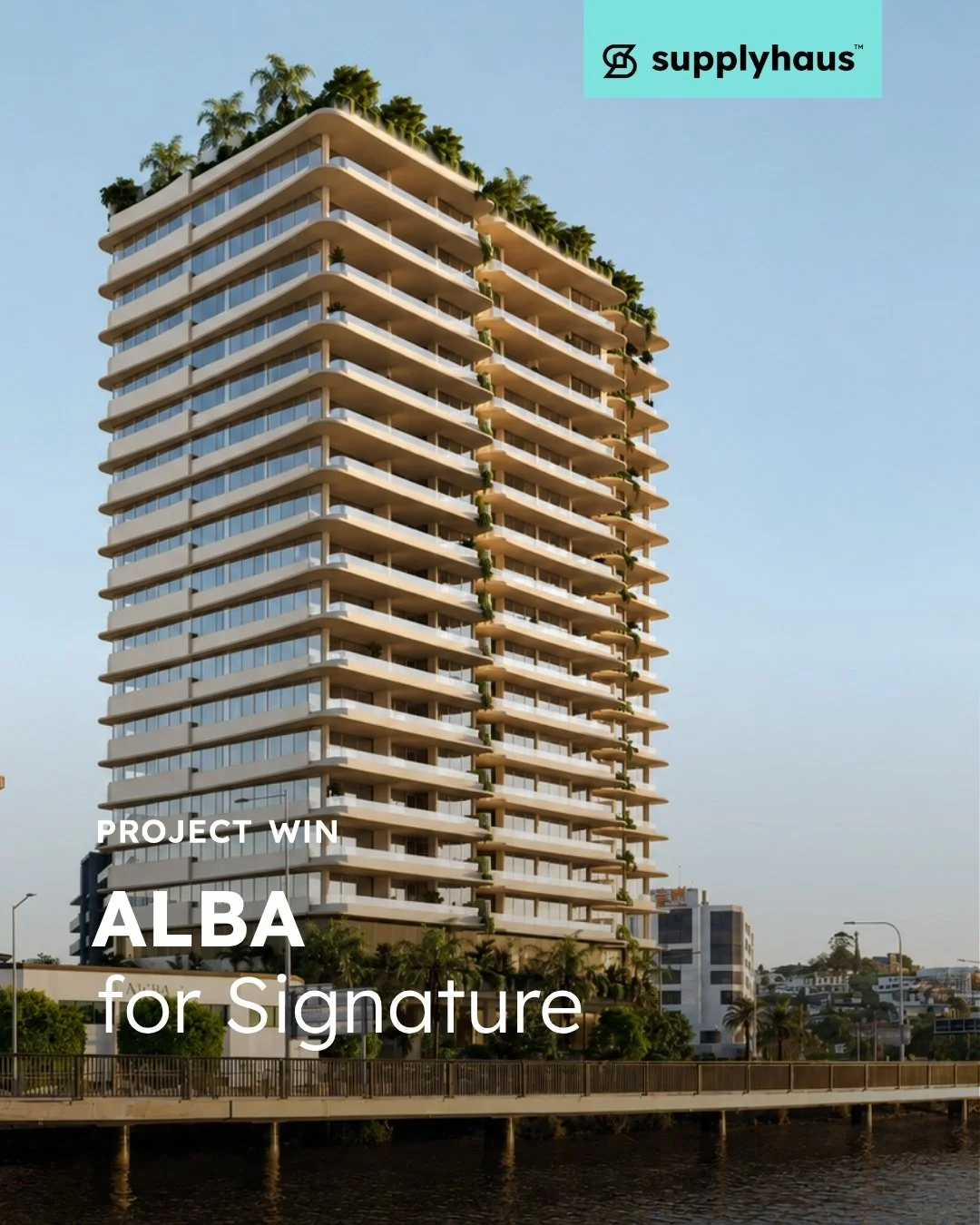 PROJECT WIN | Our Supplyhaus Facades team is excited to be delivering our first project for @signaturepropertypartners at @alba.brisbane, a new benchmark in apartment living, with a fa&ccedil;ade package spanning 5,500m&sup2; of glazing across 16 flo