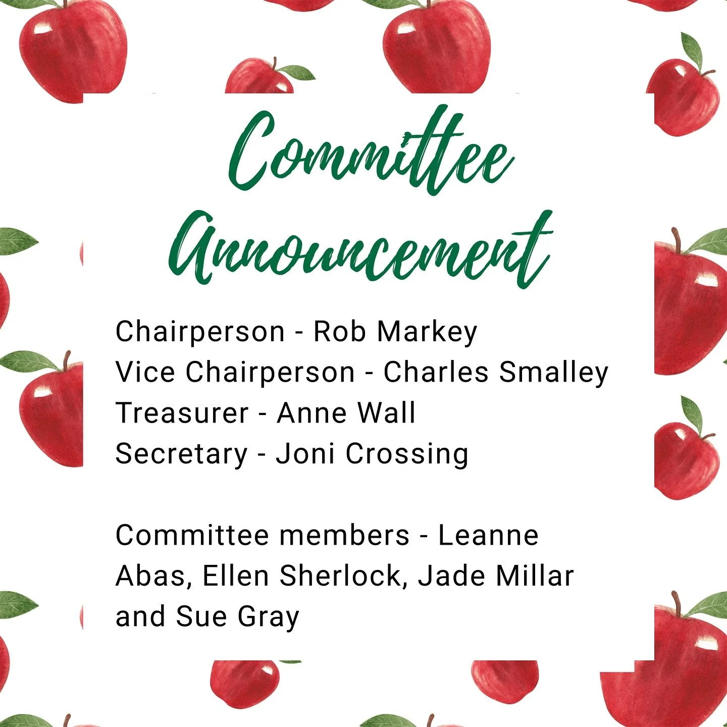 The Apple Festival Committee is excited to announce our committee for 2026! 🍏🎡🐰

As always, we love collaborating with all local groups, business owners and individuals. If you&rsquo;ve got an idea for next year&rsquo;s Apple Festival come along t