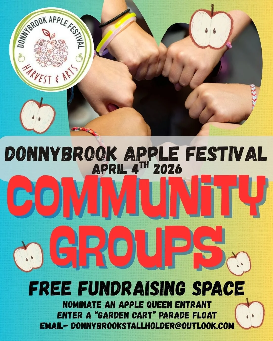 ATTENTION ALL DONNYBROOK SHIRE COMMUNITY GROUPS- did you know that we offer a FREE space for you at the festival if you would like to raise money, have a sausage sizzle or just raise awareness and recruit members?
Contact us today for more informatio