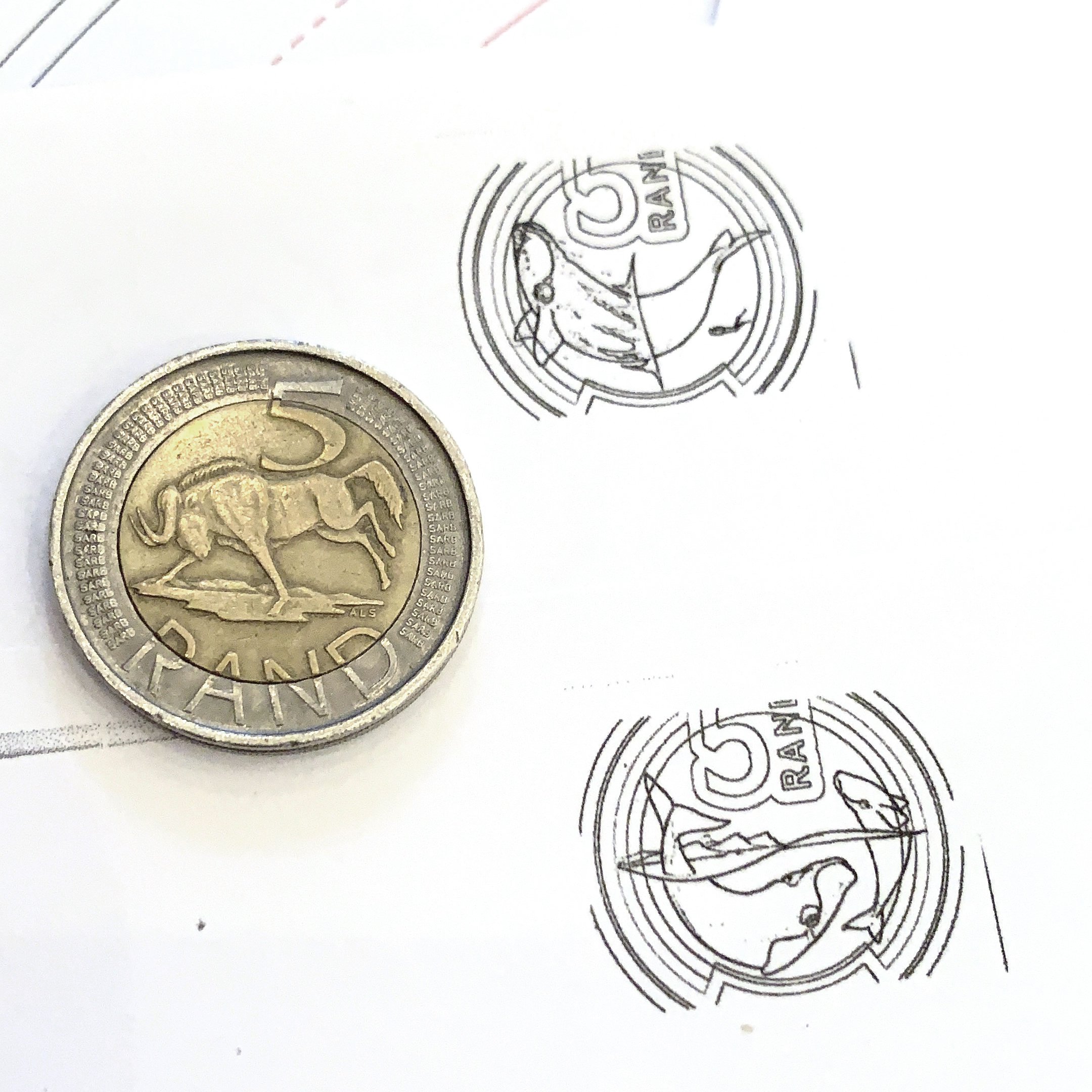 Reducing my drawings to coin size