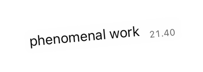 Client testimonial graphic showing feedback text