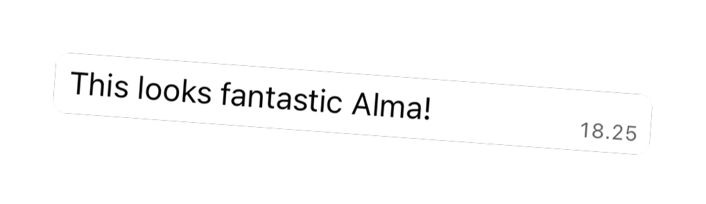 Client testimonial graphic showing feedback text