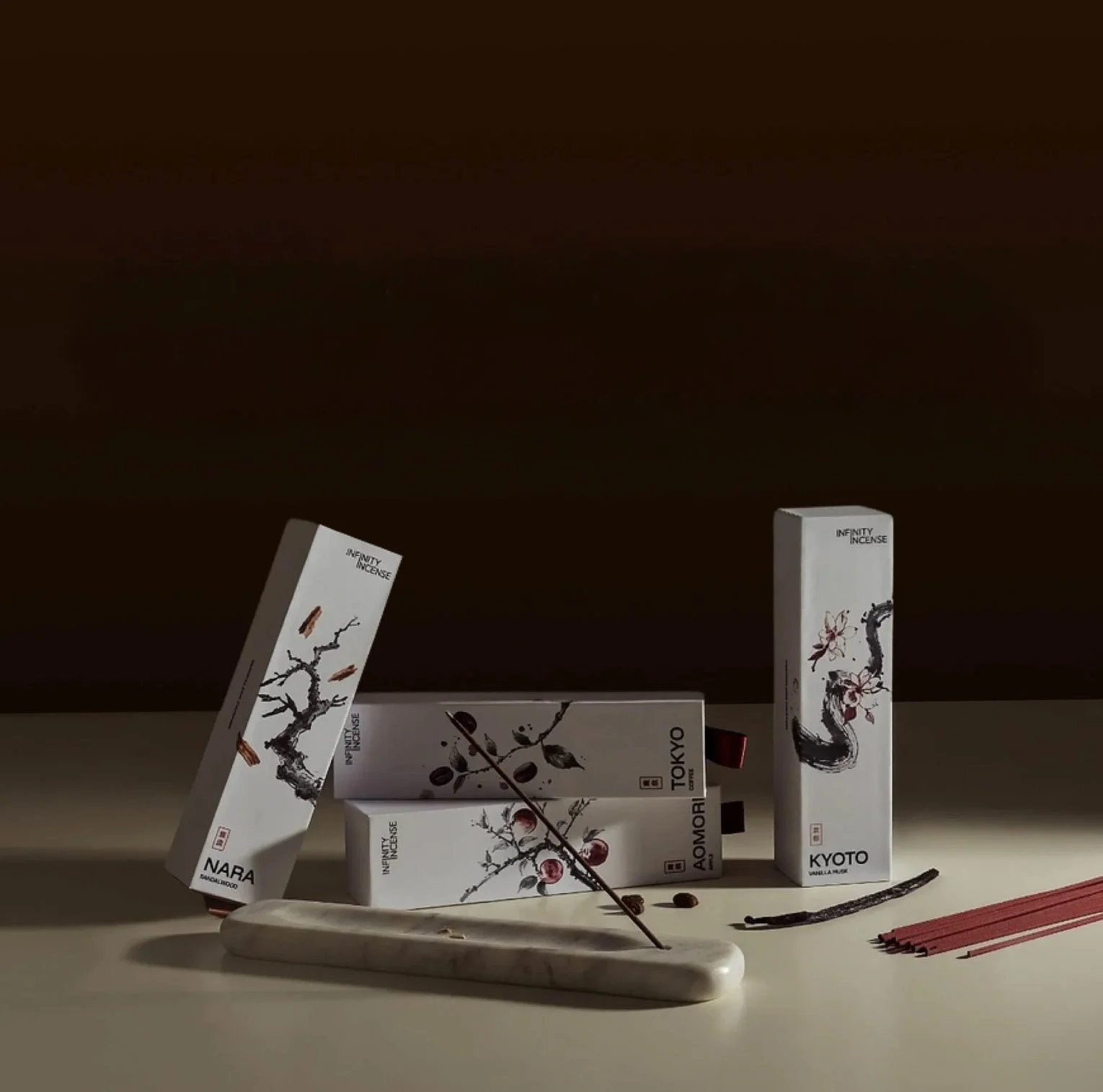 Infinity Incense branding and packaging design