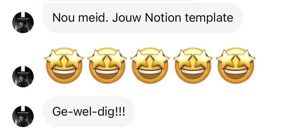 Bericht: Nou meid, jouw Notion template. Ge-wel-dig!