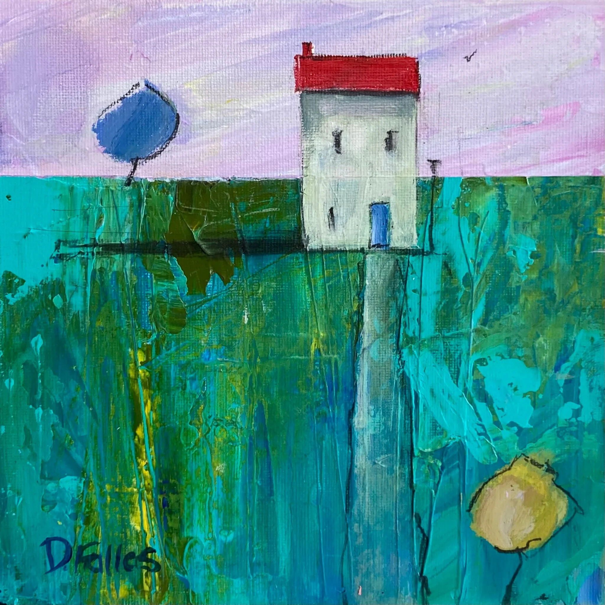little house with lilac sky 24cm by 24cm £185.jpg