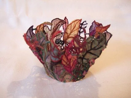 Silk Painted Fabric Stitched to Form Vessel.JPG