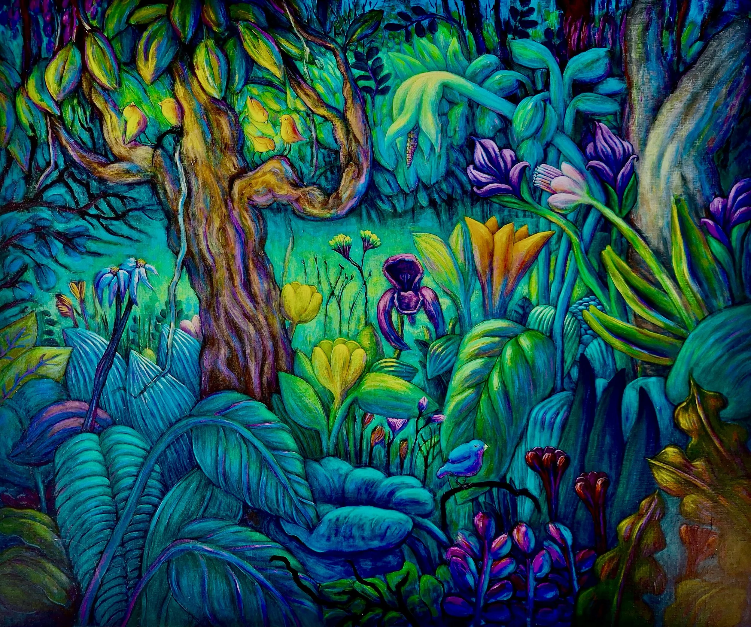 "Invitasjon". 120 x 100 cm. Akryl.