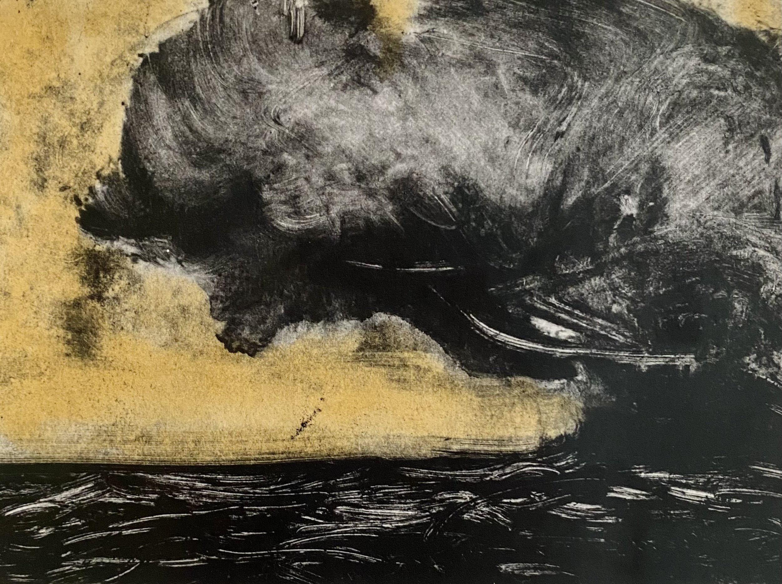 "Skyen" Etsning. Ark: H.39 x B.53.cm. Motiv: H. 18 x B. 23 cm. Ørnulf Opdahl.