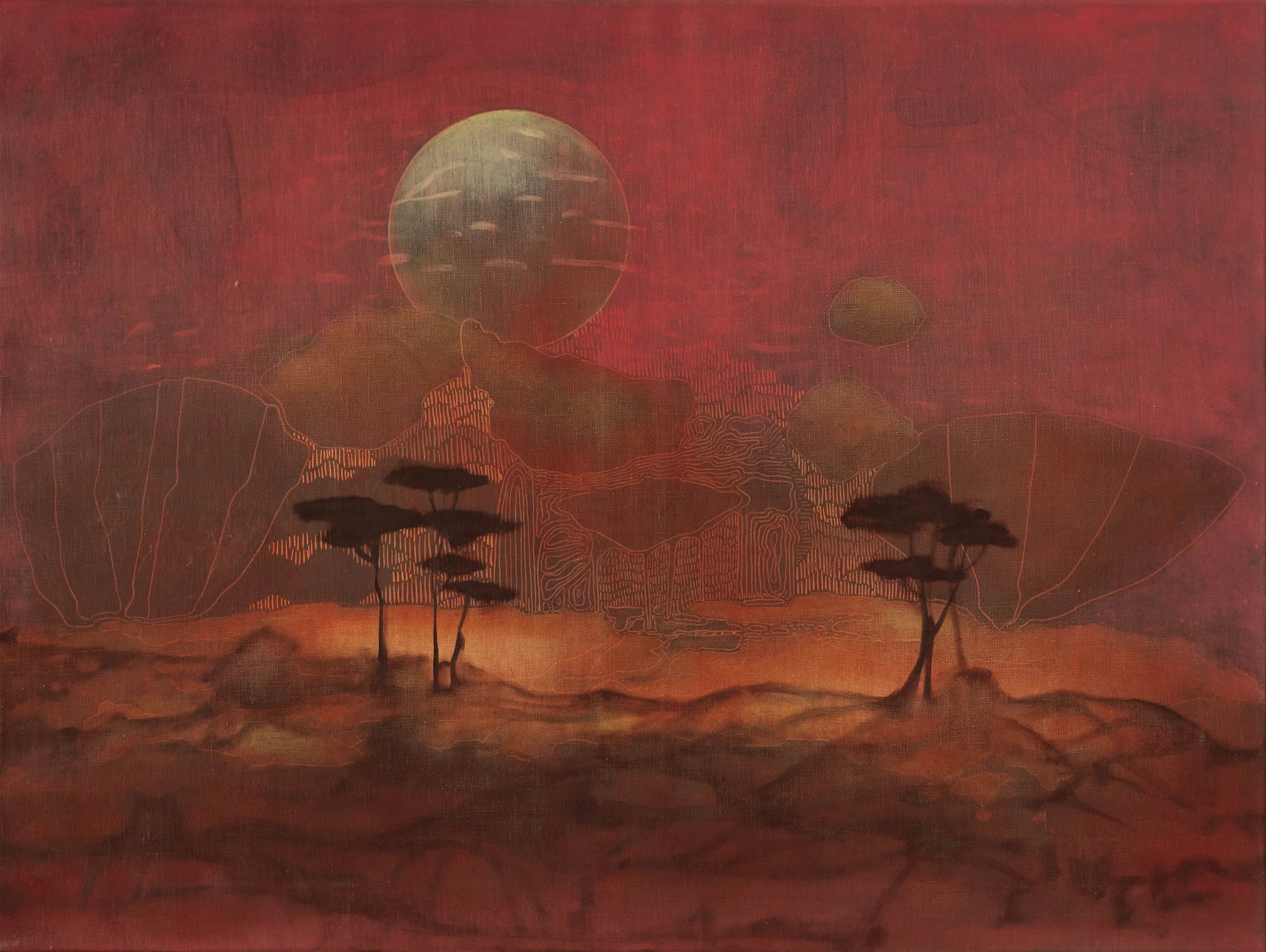 Etterlandskap , 60 x 70 cm.
