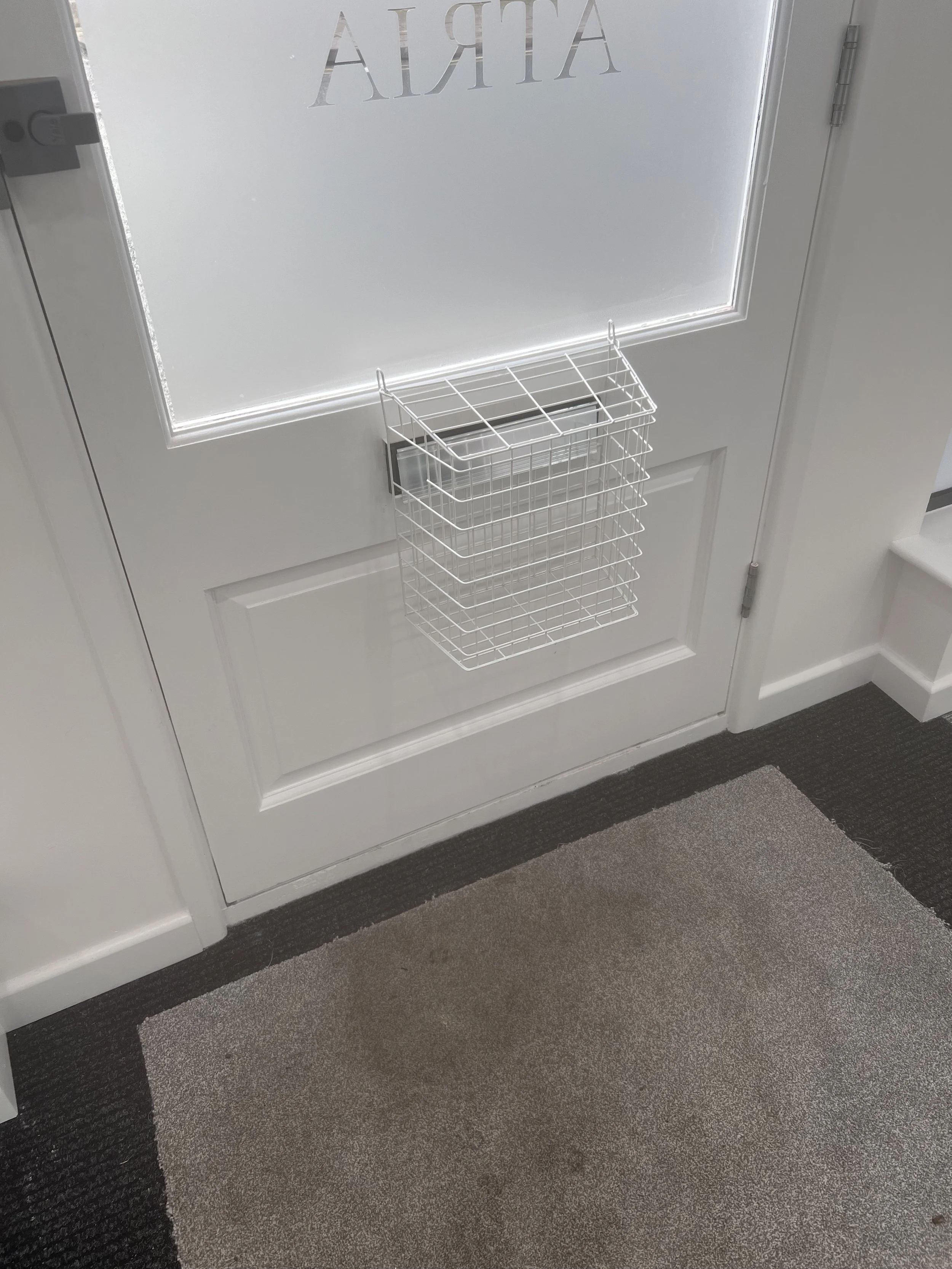 Letter cage installed