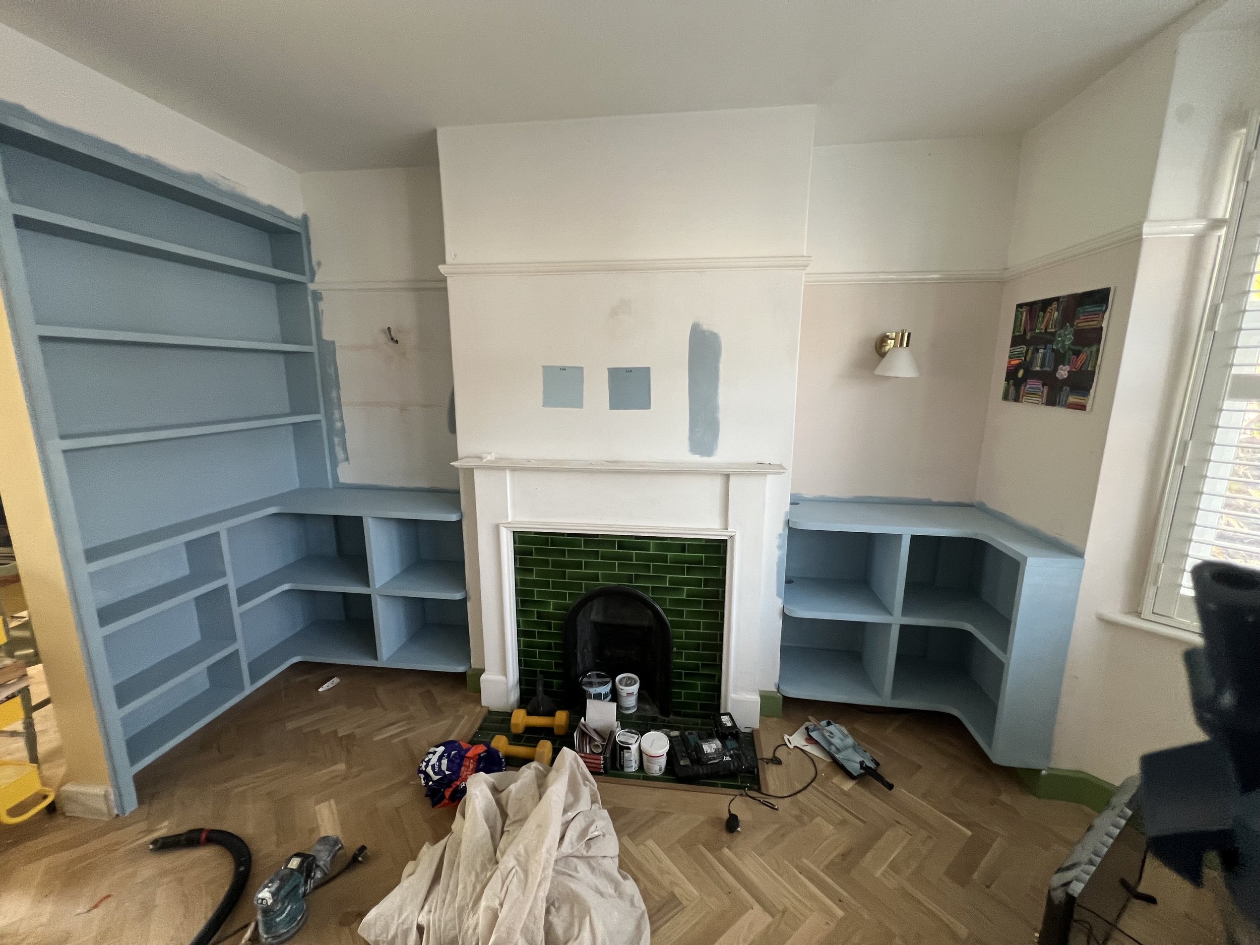 Cabinets and room painting midway through