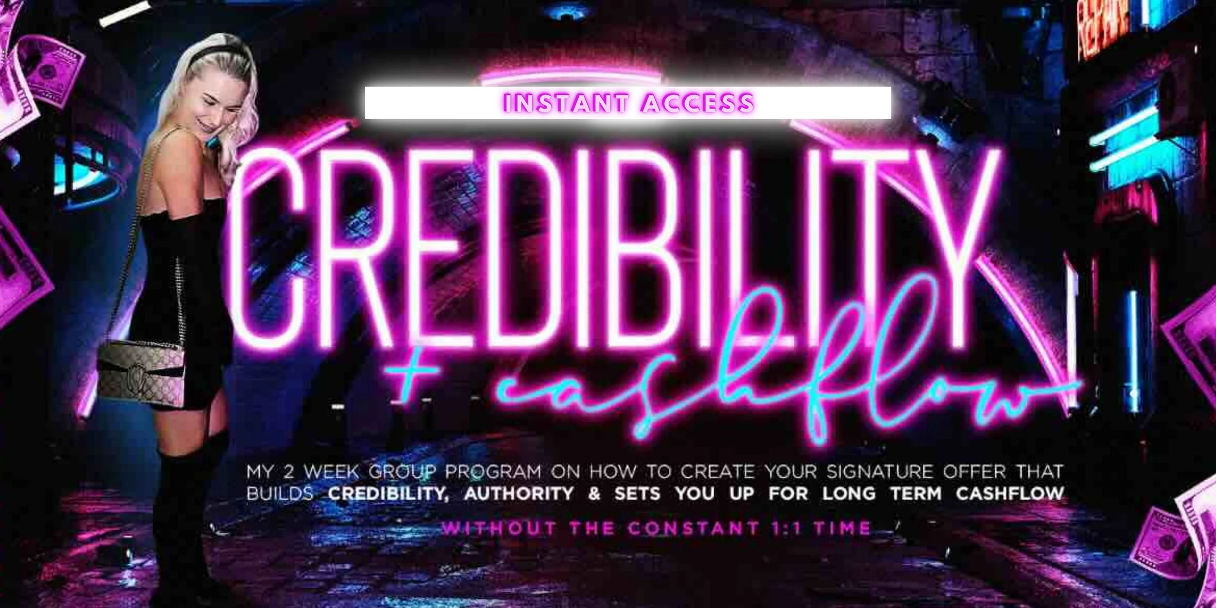 My group program on how to create your signature offer that builds credibility, authority & sets you up for long term cashflow without the constant 1:1 time.