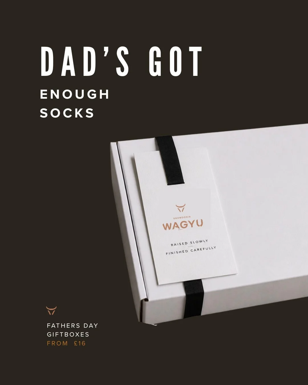 🎁🥩 **DAD'S GOT ENOUGH SOCKS.**

Seriously.

Enough socks......
Enough mugs......
Enough "World's Best Dad" tat to open a gift shop.

What he probably doesn't have is a freezer with a bit of Snowdonia Wagyu in it. 😏

For Father's Day we'v
