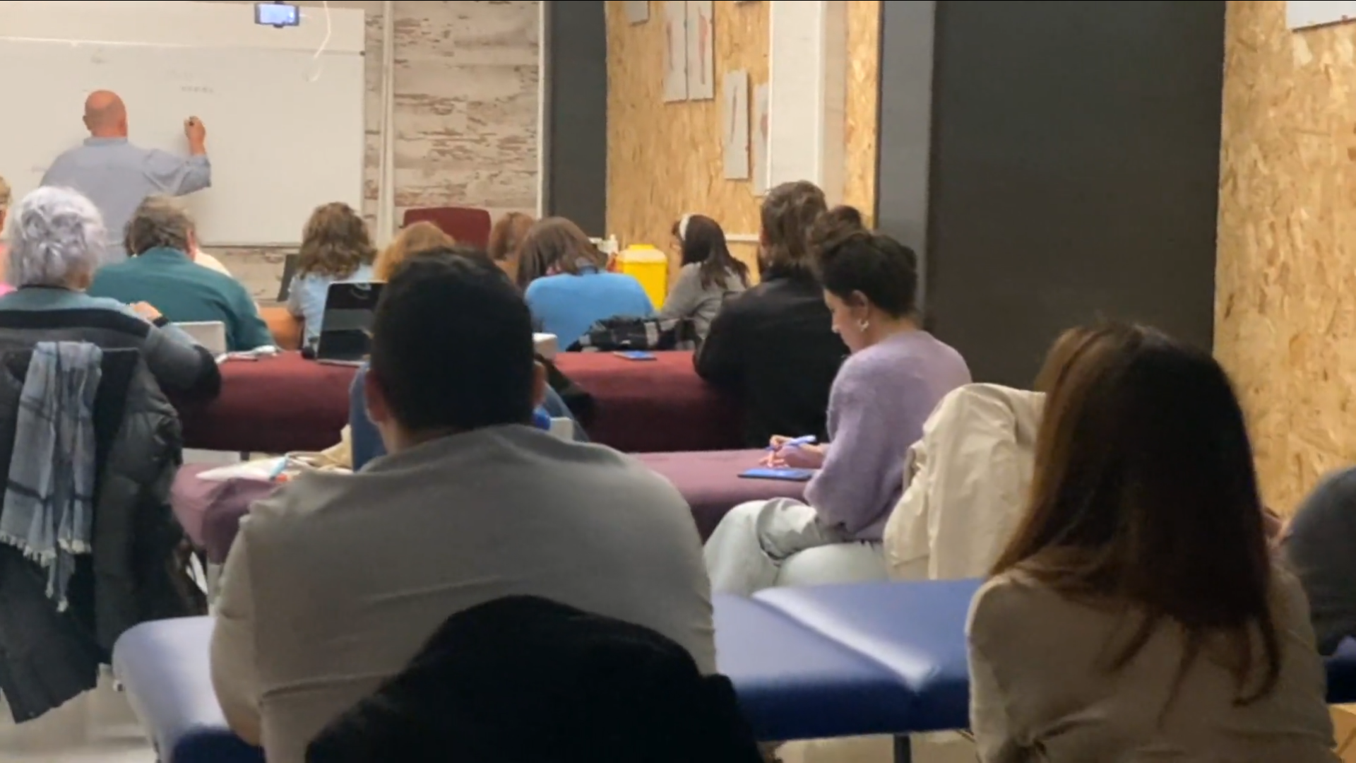 Fragmento del curso de Medicina Tradicional China y Acupuntura en el centro de formación HARA, ubicado en Madrid, donde se enseña sobre técnicas de acupuntura y principios de MTC.