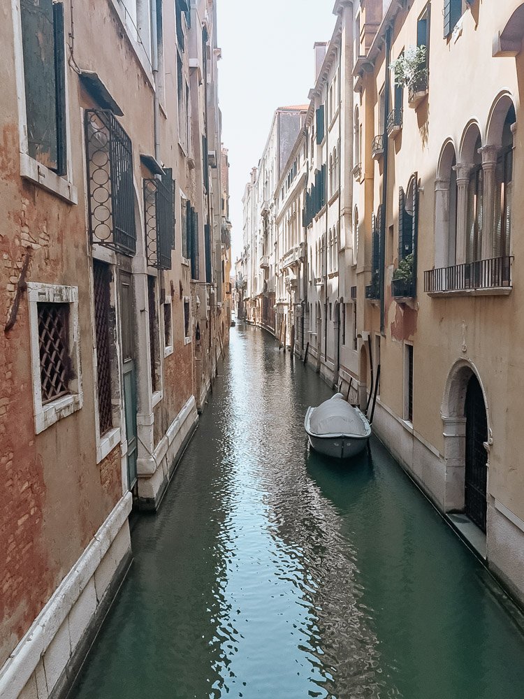 buildings along channel in Venice, Italy