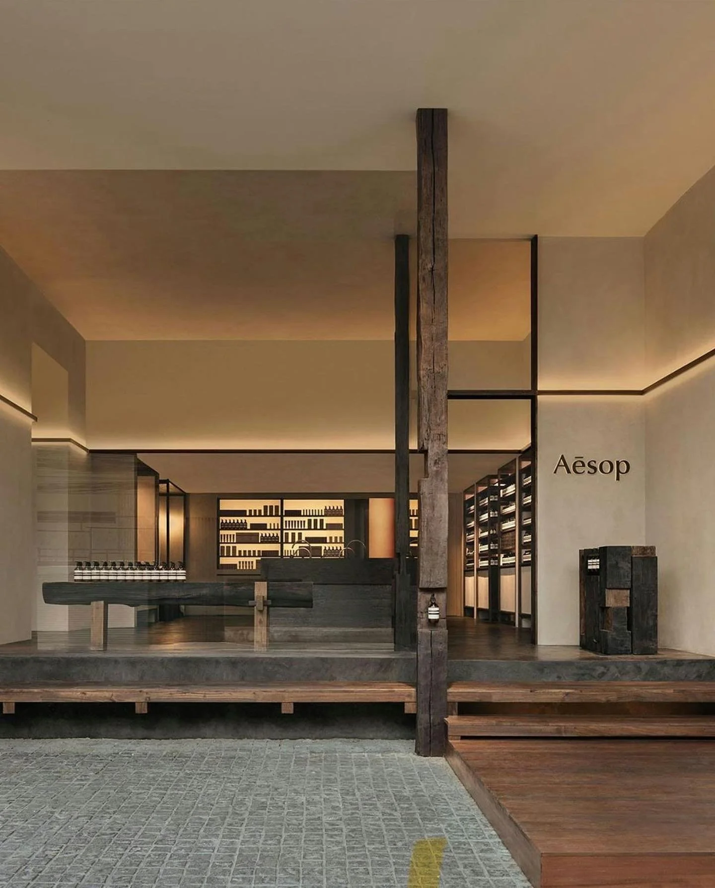 Aesop Thonglor is a project that highlights the use of micro domestic materials, particularly wood. It&rsquo;s not just about showcasing local craftsmanship and architectural atmosphere, but also about repurposing existing wood from the original buil