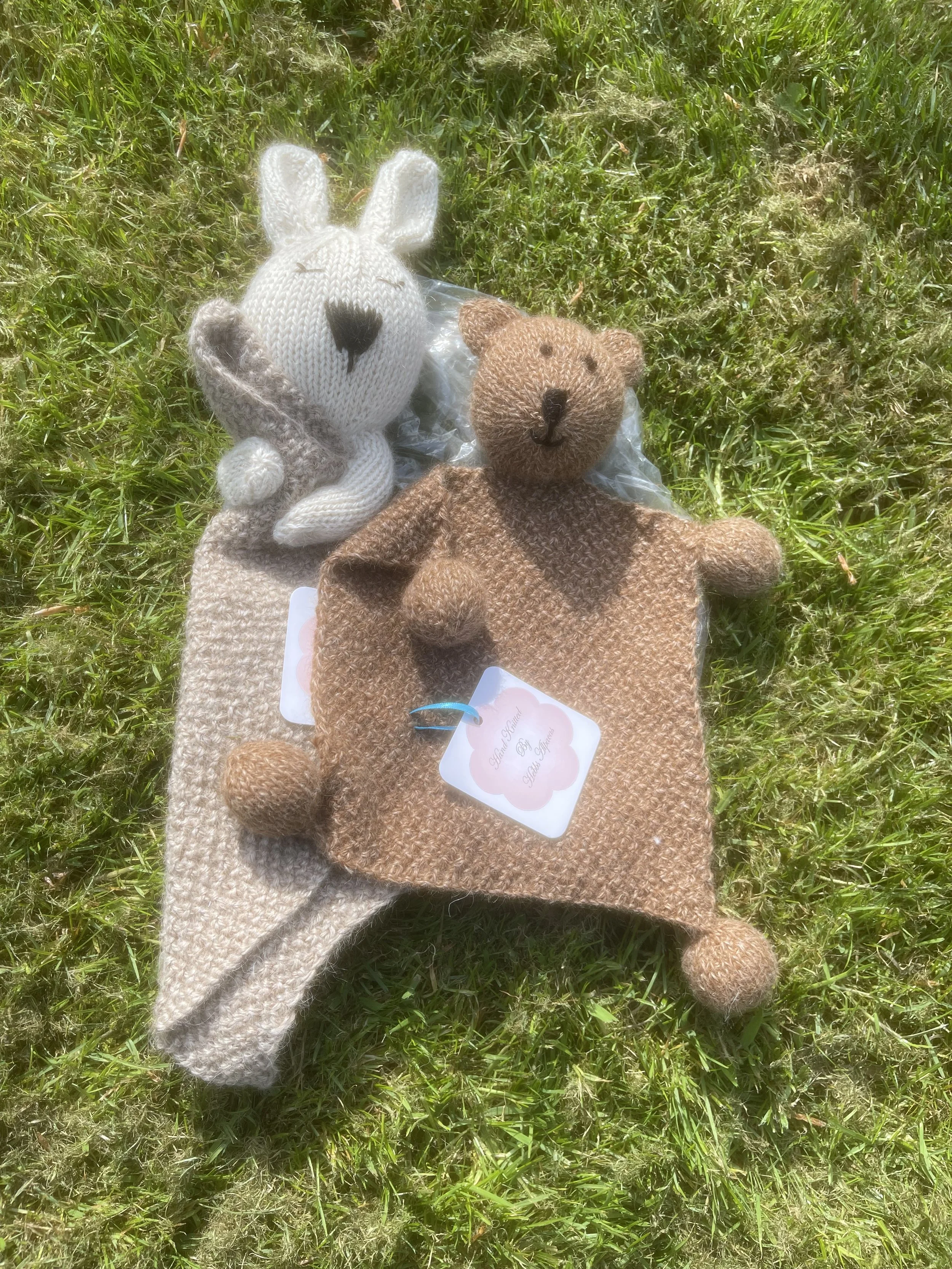 Hand Knitted Rabbit Comforter