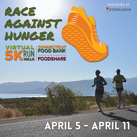 2nd Annual Race Against Hunger Virtual 5k to Support the Connecticut Food Bank/Foodshare