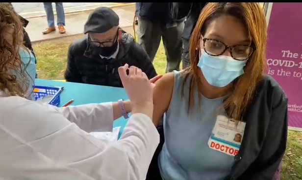 First COVID-19 vaccinations given at Hartford Hospital